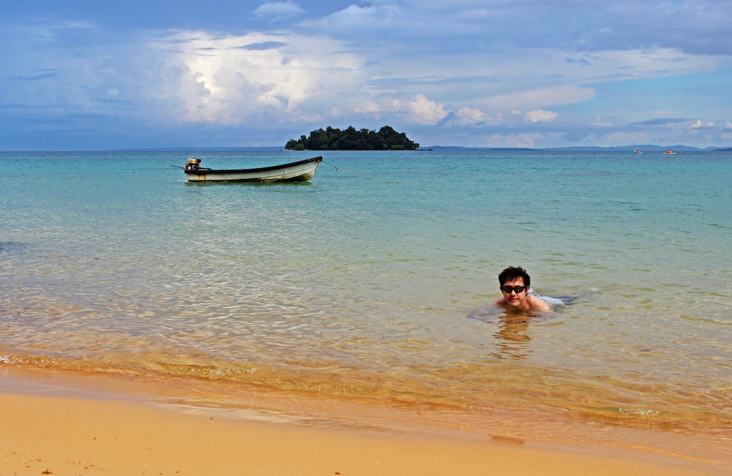 Carlos relaxing in the water