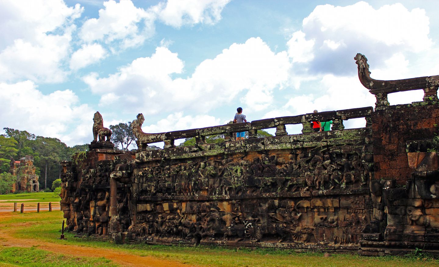 Carvings on the side of the Leper King Terrace