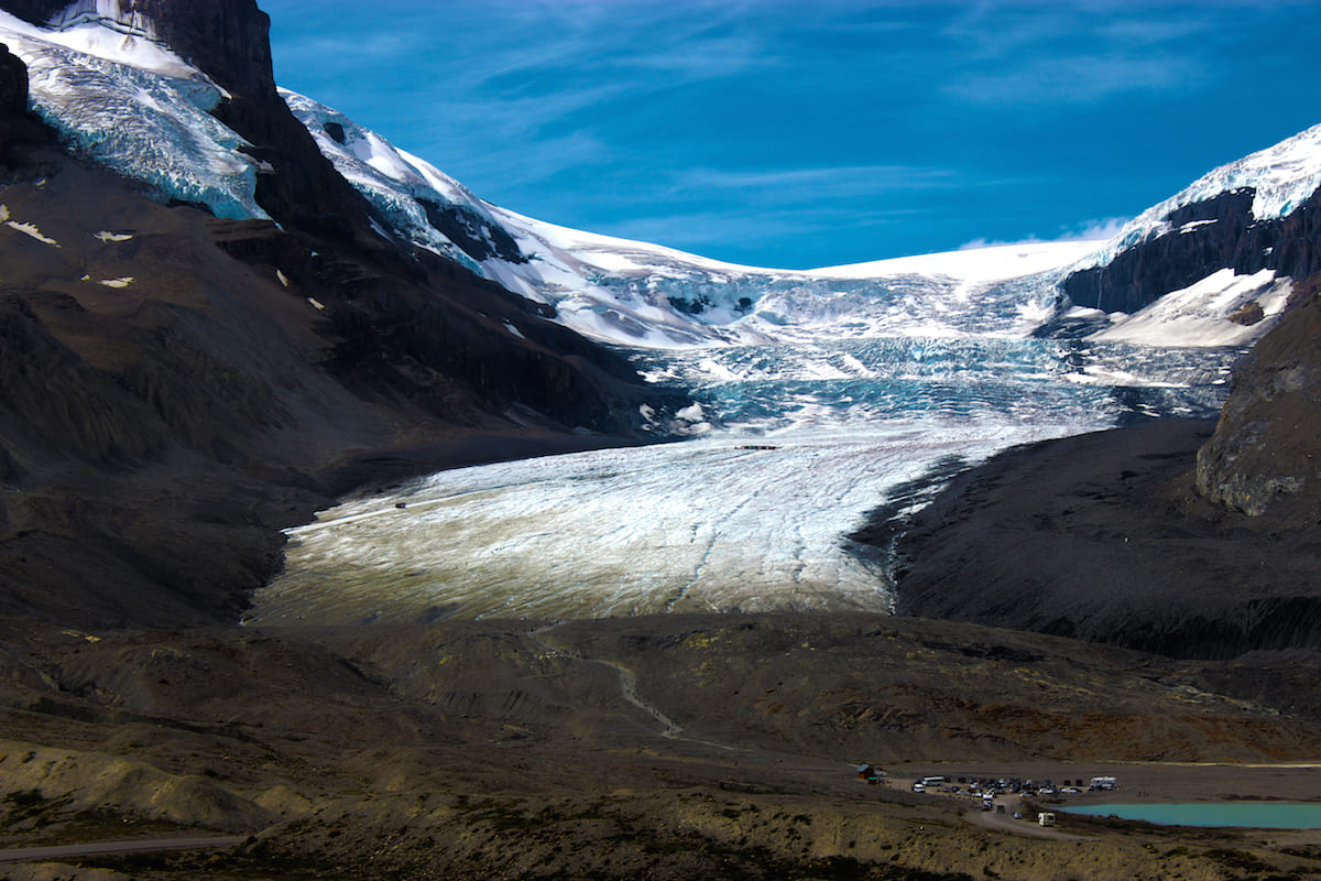 View of the Athabasca Glacier in the Columbia Icefields.