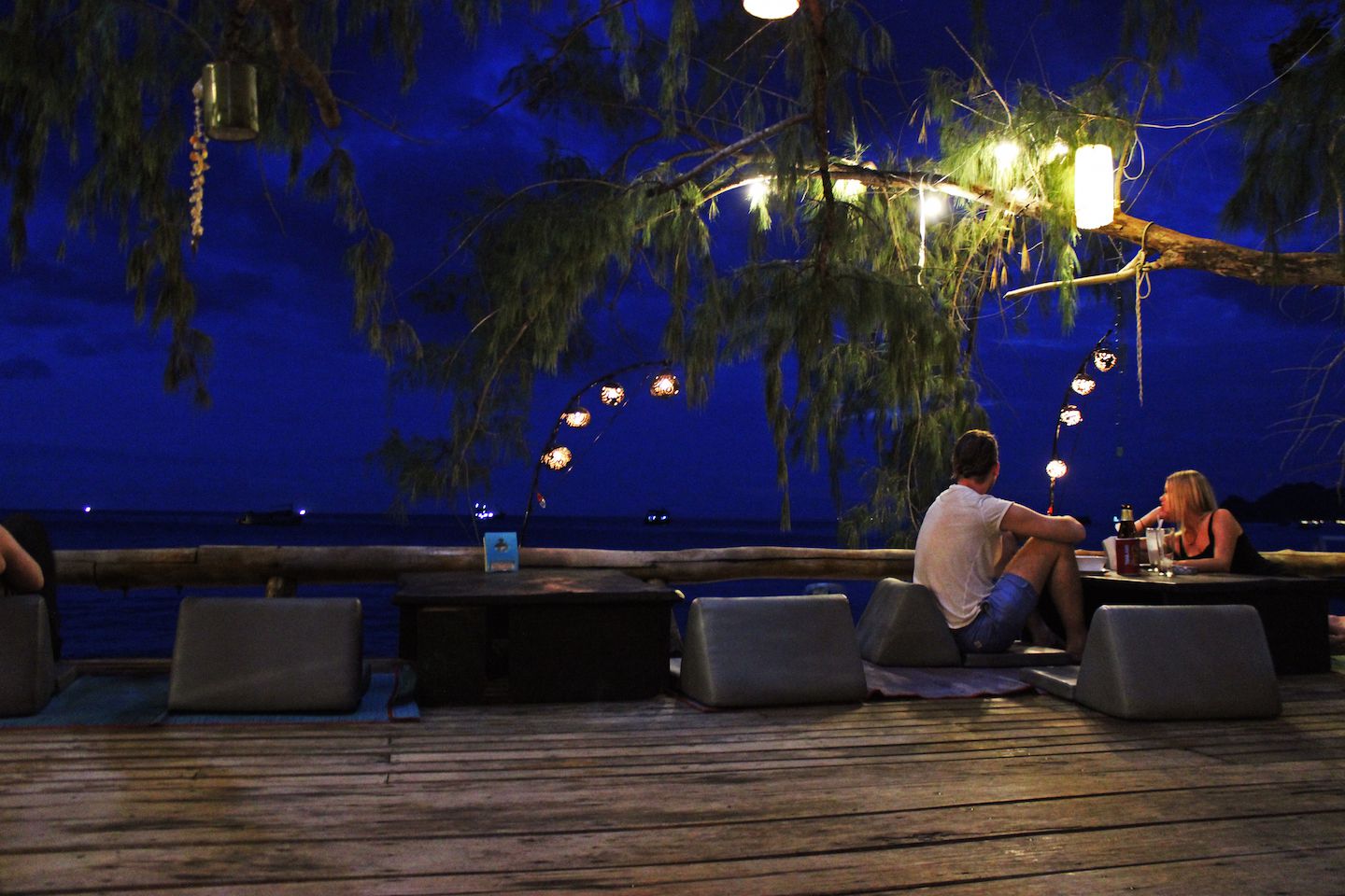 Dining beachfront in Koh Tao, Thailand