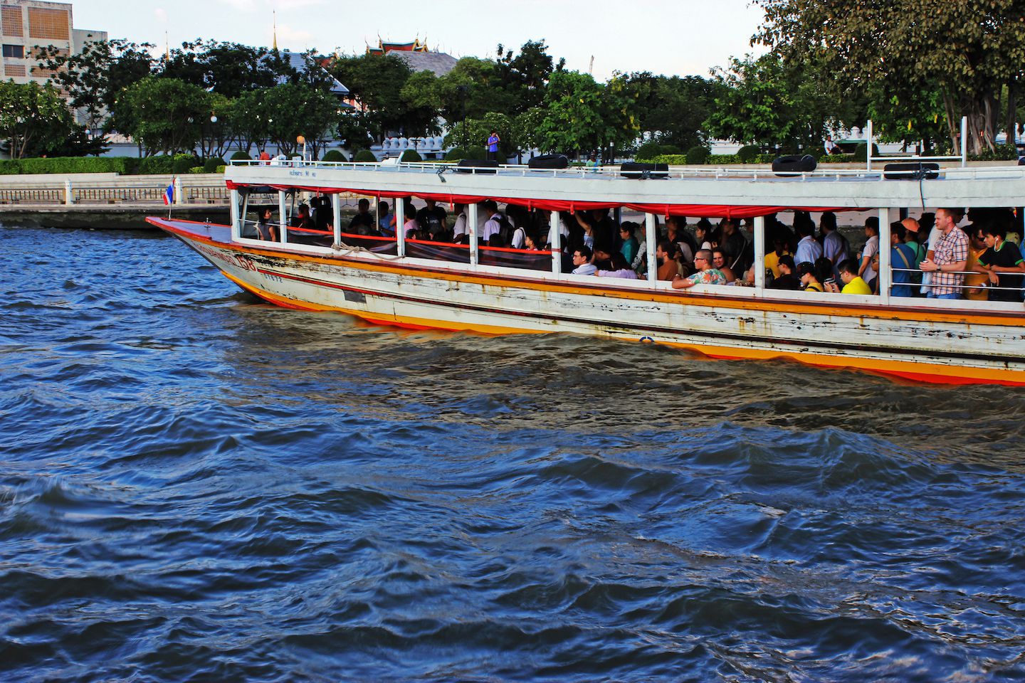 Ferry packed with people in Bangkok