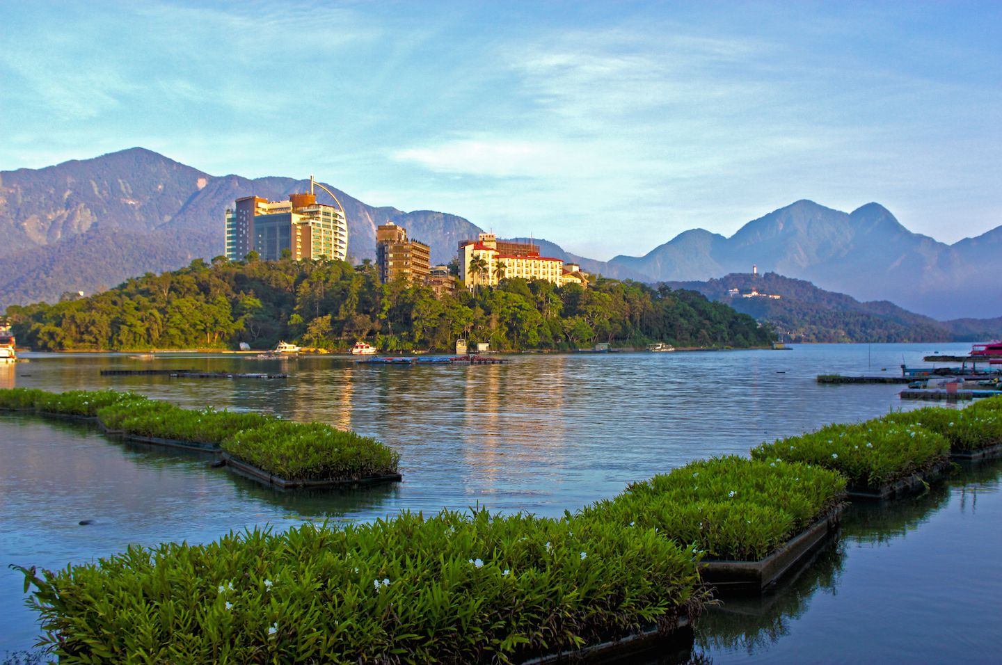 Floating gardens at Sun Moon Lake