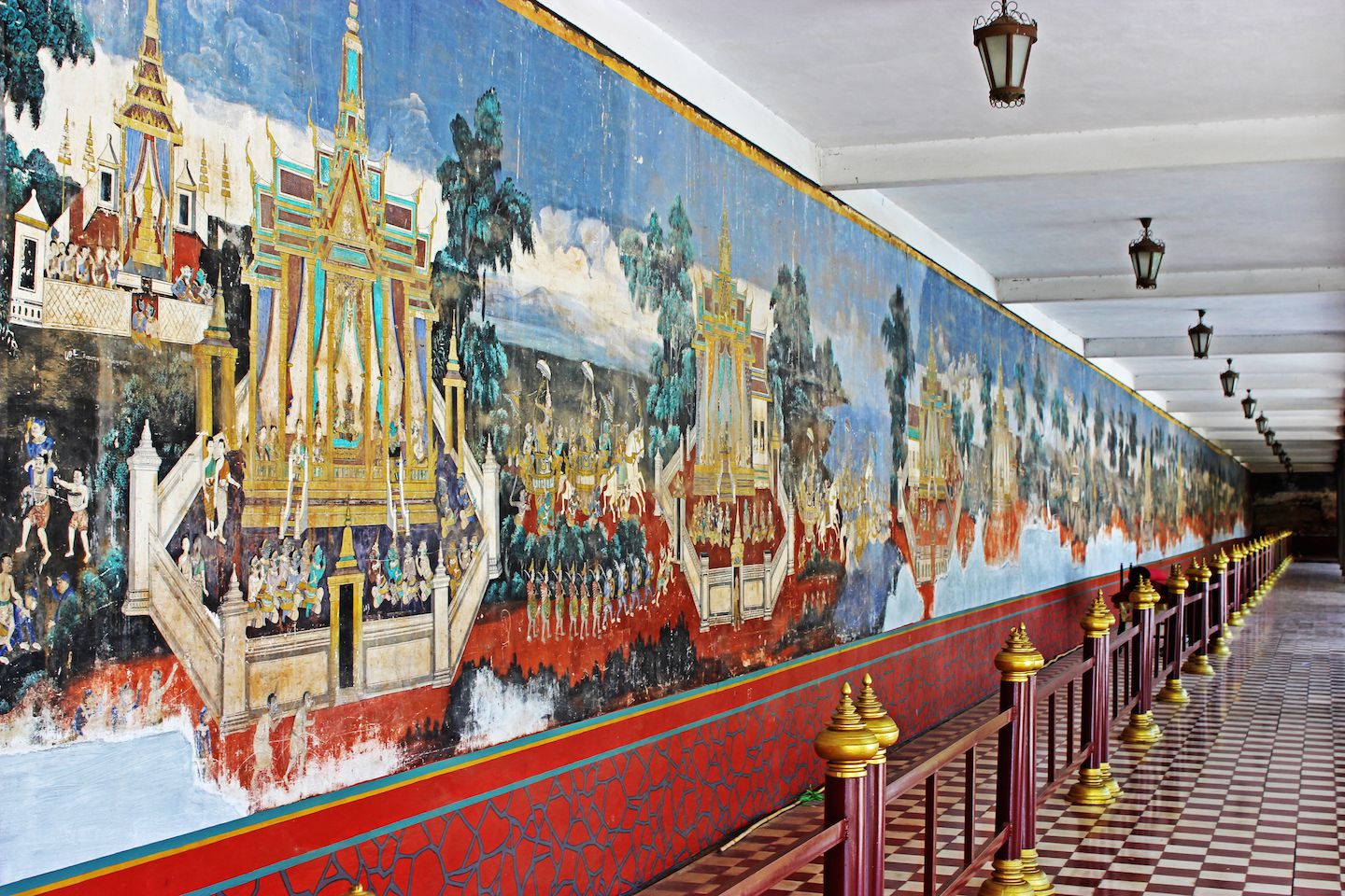 Galleries at the Royal Palace in Phnom Penh