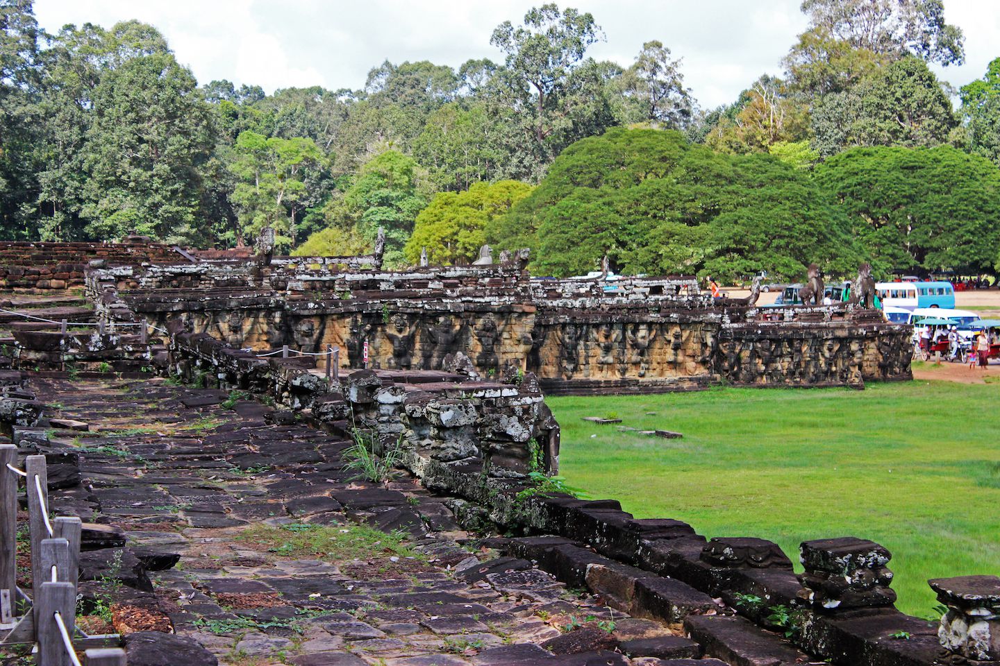Garuda carvings on the side walls of the Leper King Terrace