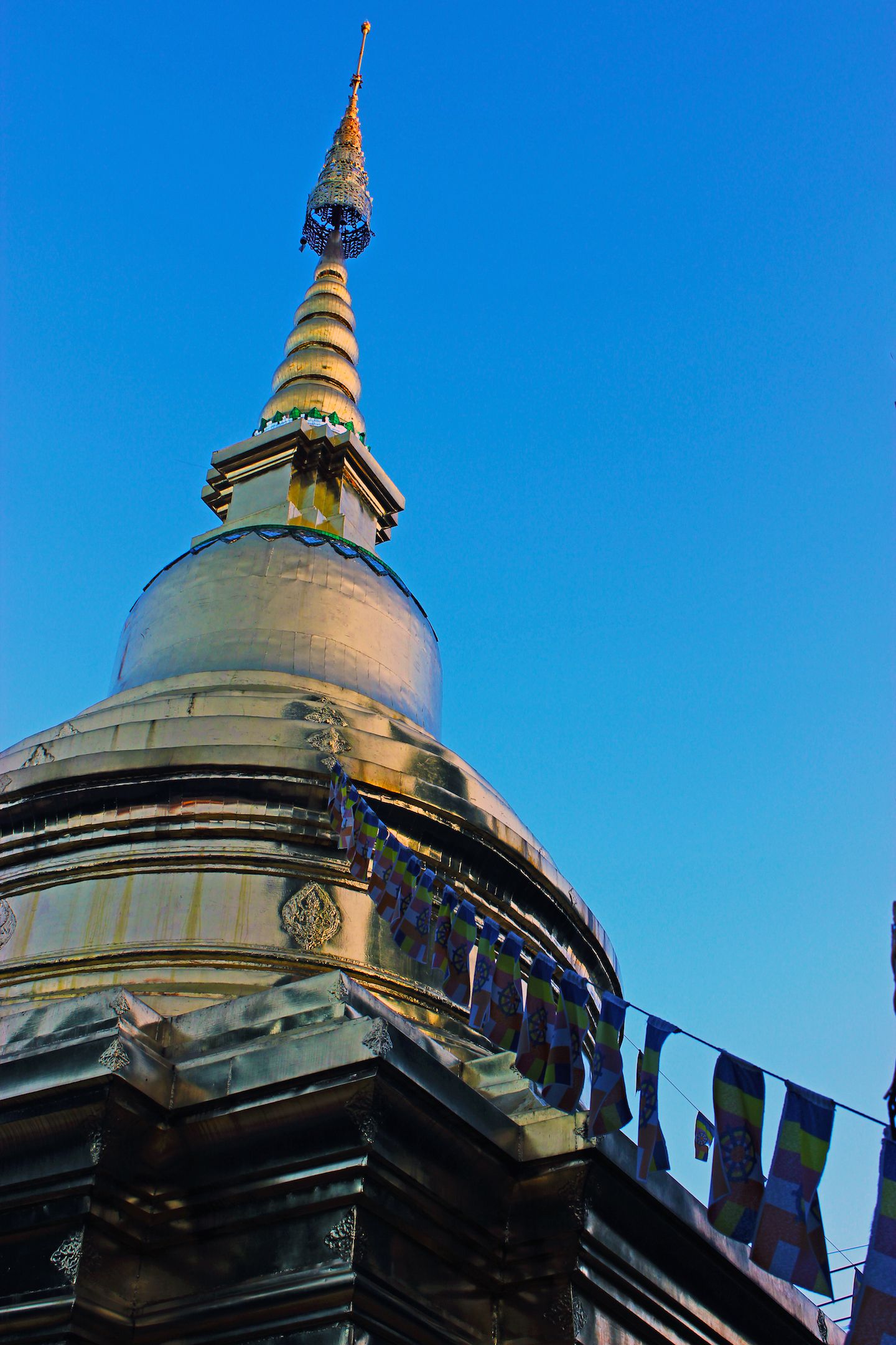 Golden chedi at the temples of Chiang Rai