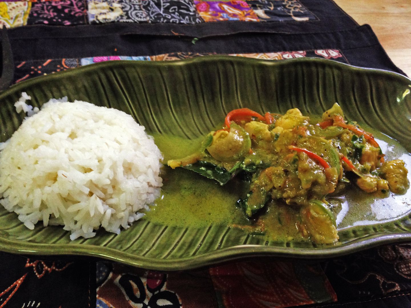 Green curry, Silom Cooking School, Bangkok, Thailand
