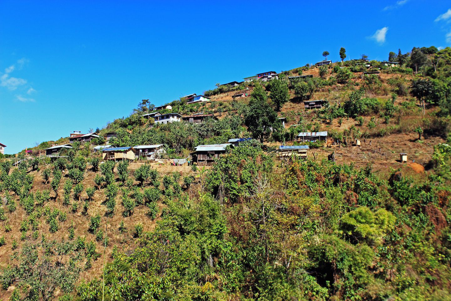 Houses on the hills of Kalaw, Myanmar
