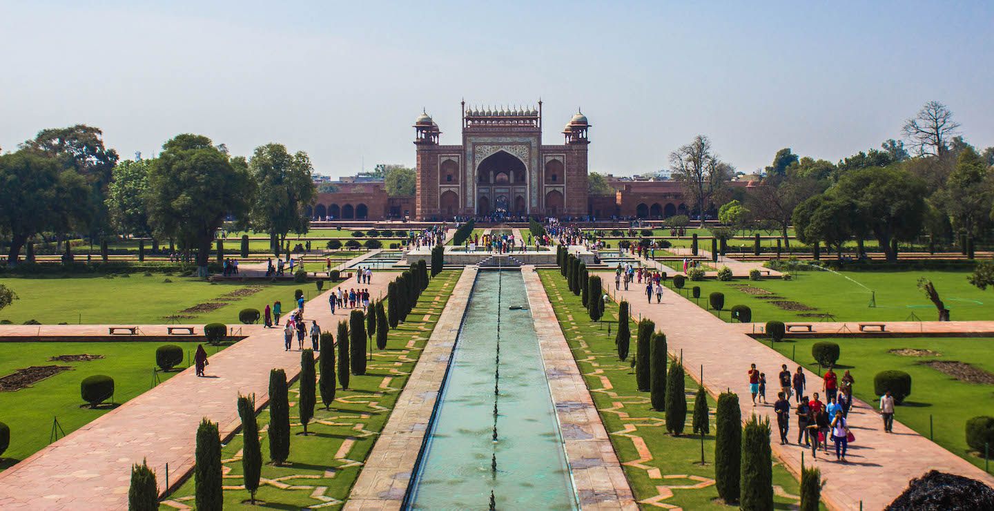 Main entrance gate to the Taj Mahal, Agra, India