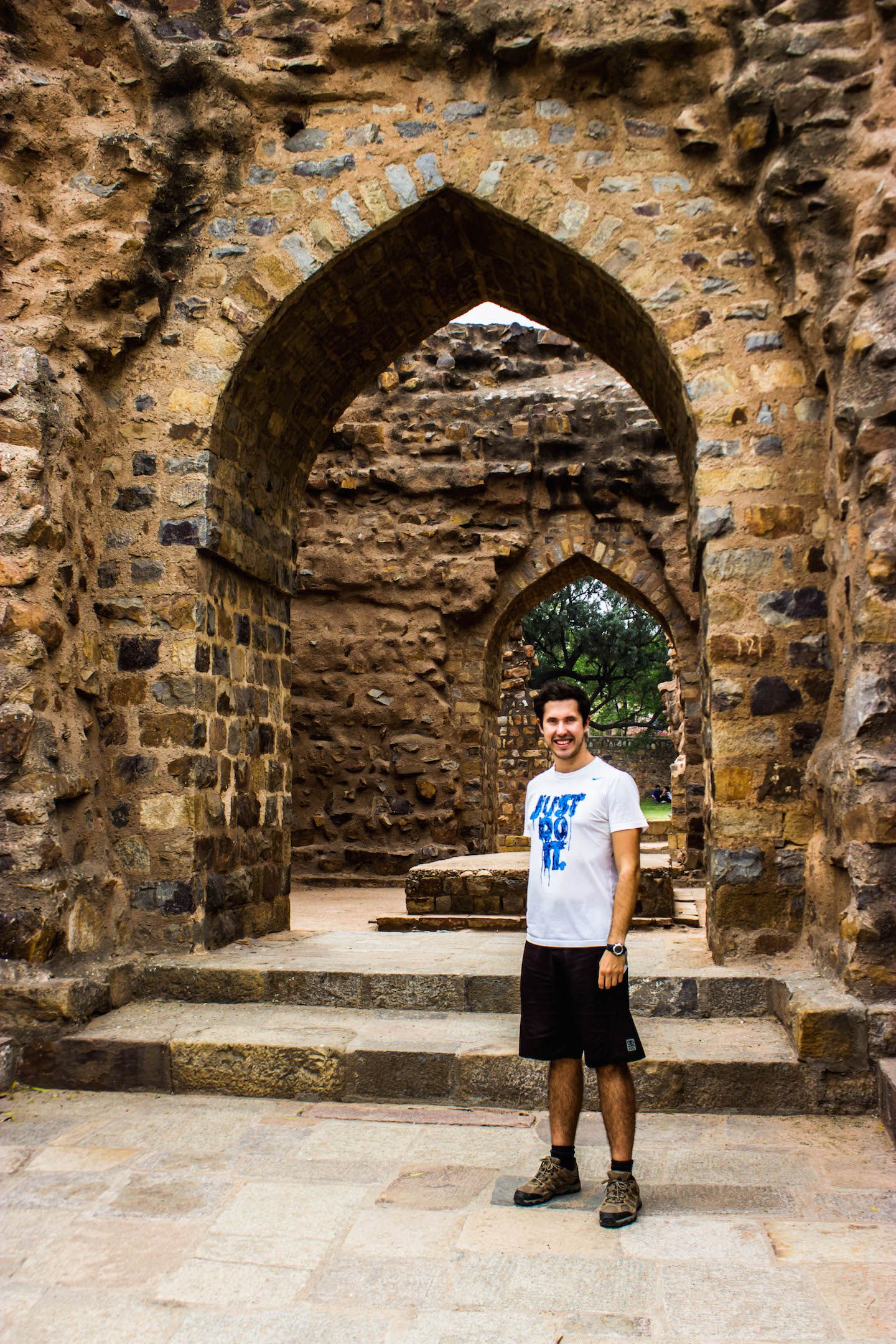 Carlos at one of the tombs at Qutb Minar, New Delhi, India