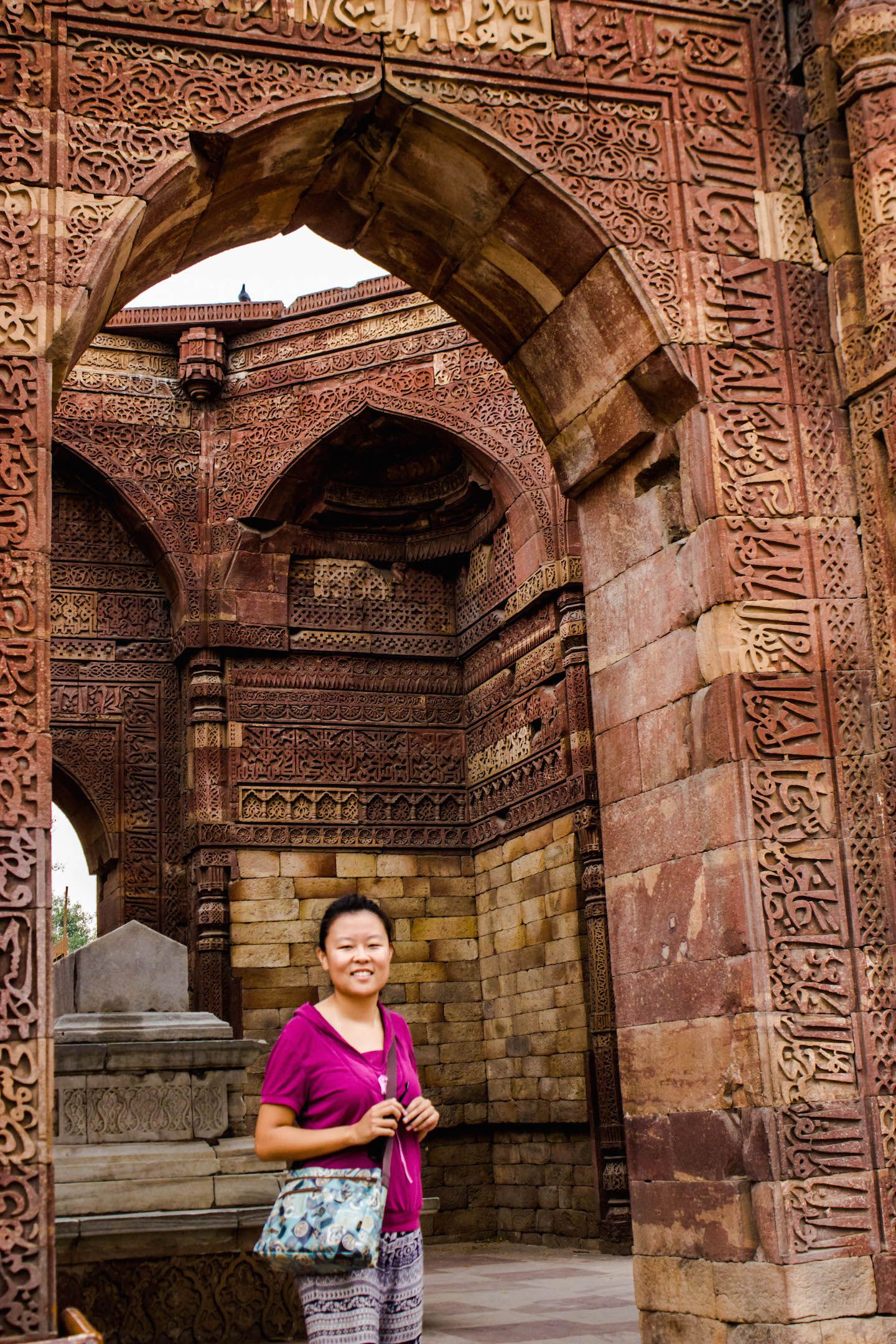 Julie at the Qutb Minar Complex, New Delhi, India