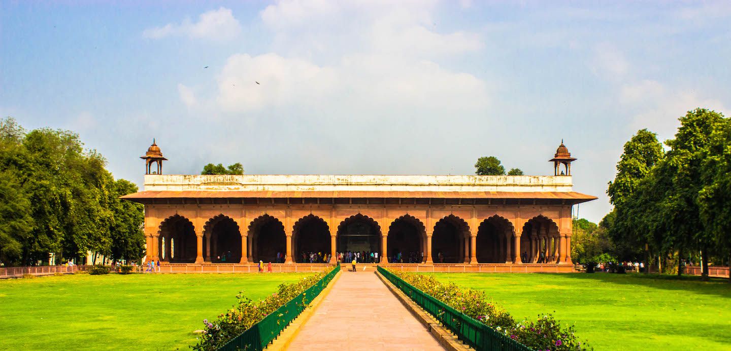 Inside the gates of the Red Fort, New Delhi, India