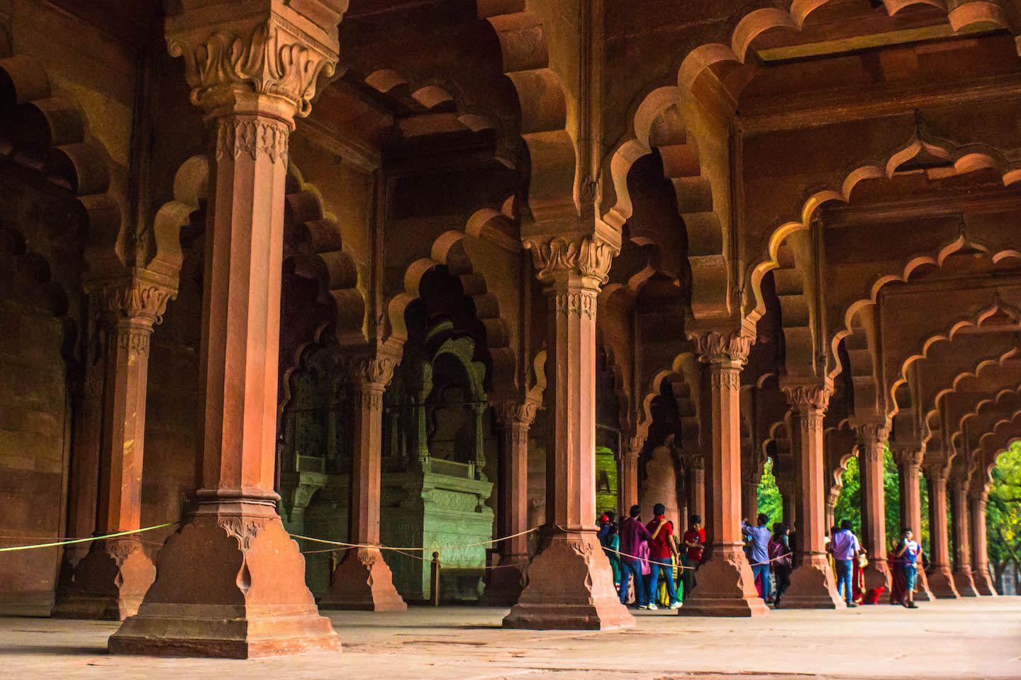 Columns at the guest hall, Red Fort, New Delhi, India