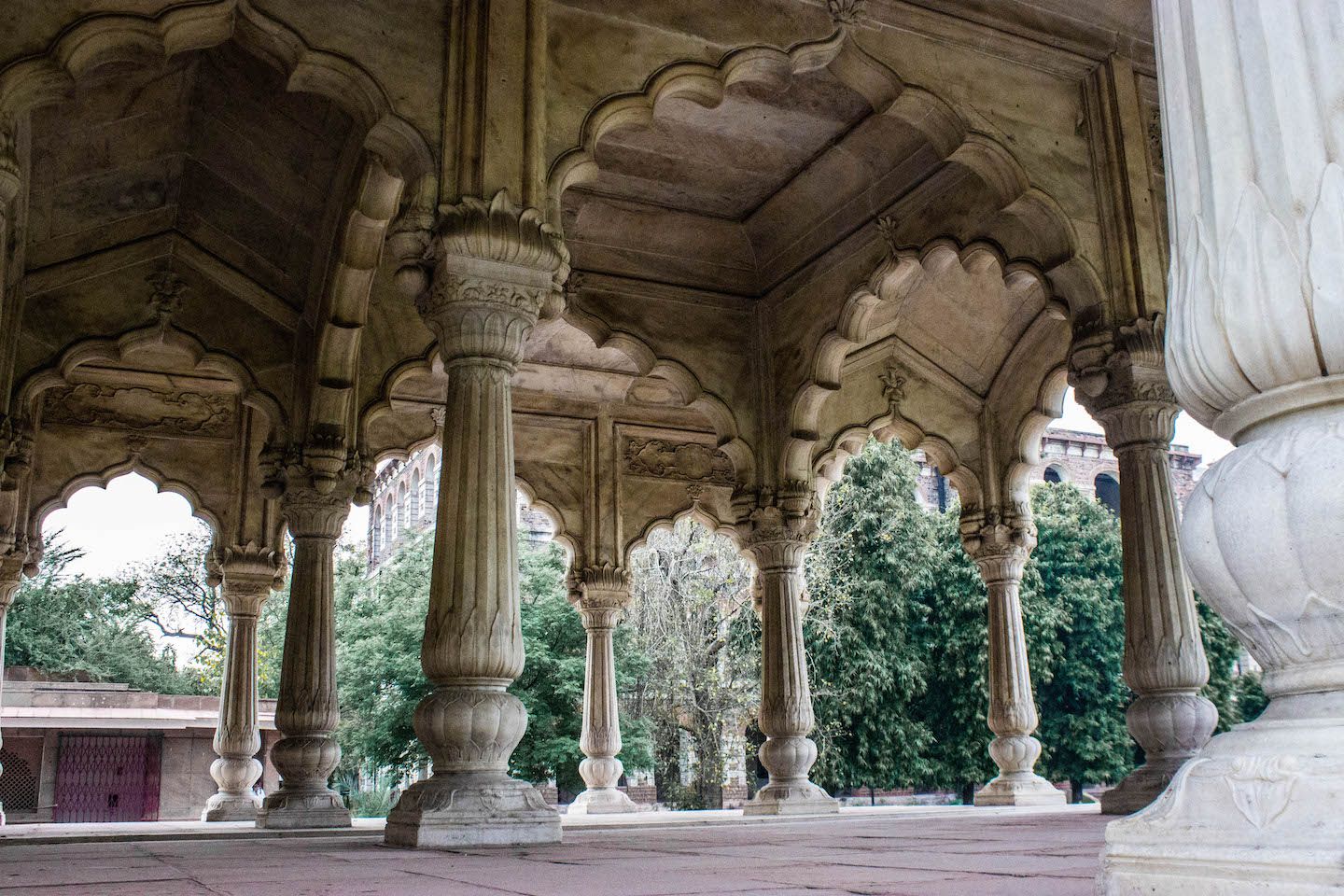 Columns at the Red Fort, New Delhi, India