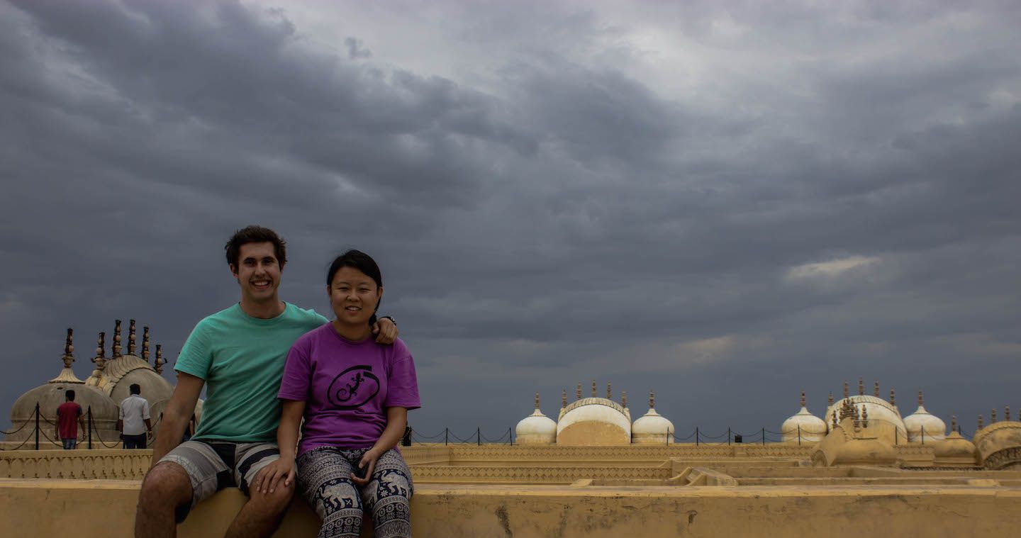 Julie and Carlos at the Nahargarh Fort, Jaipur, India