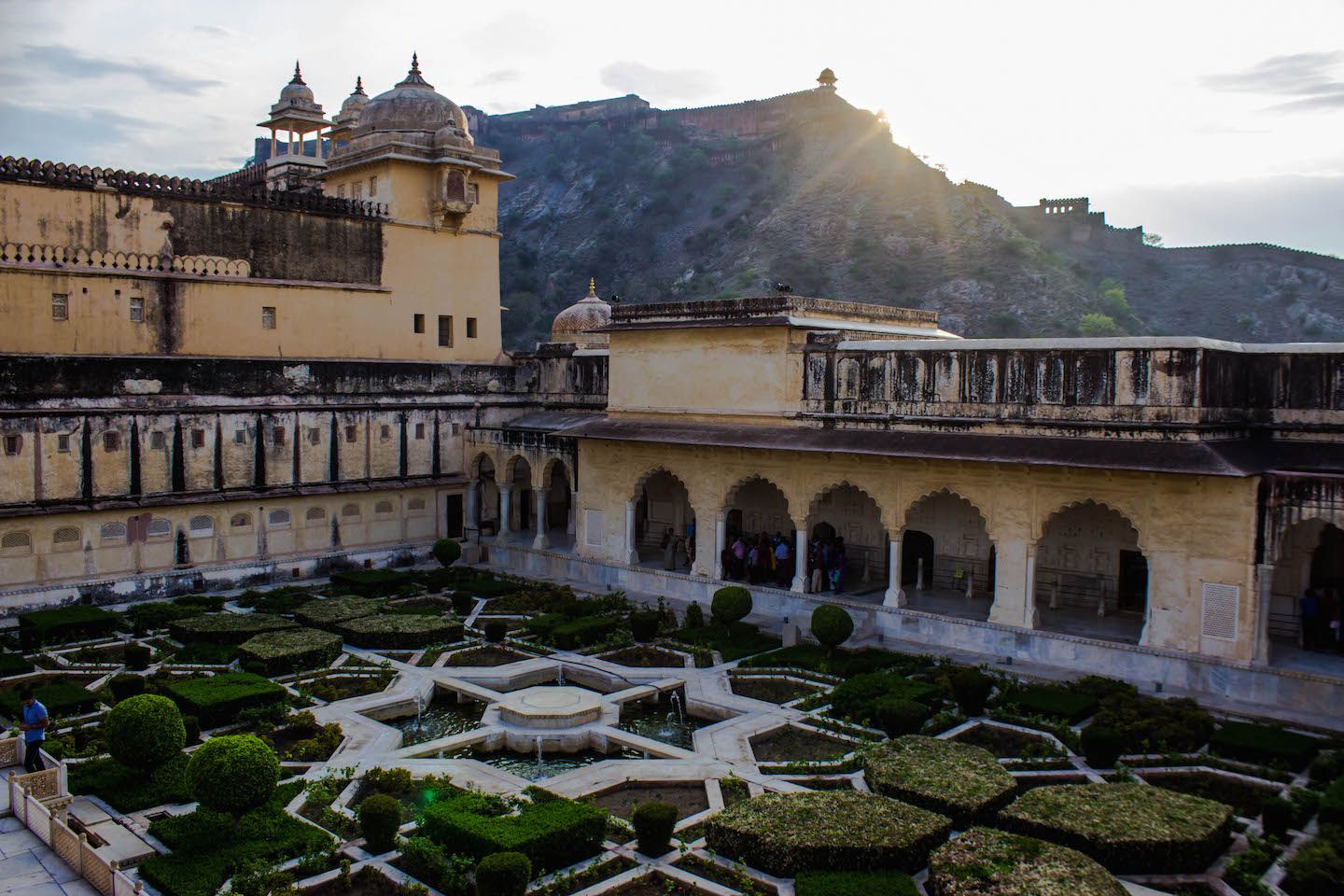Overlooking the inner garden of Amer Fort, Jaipur, India