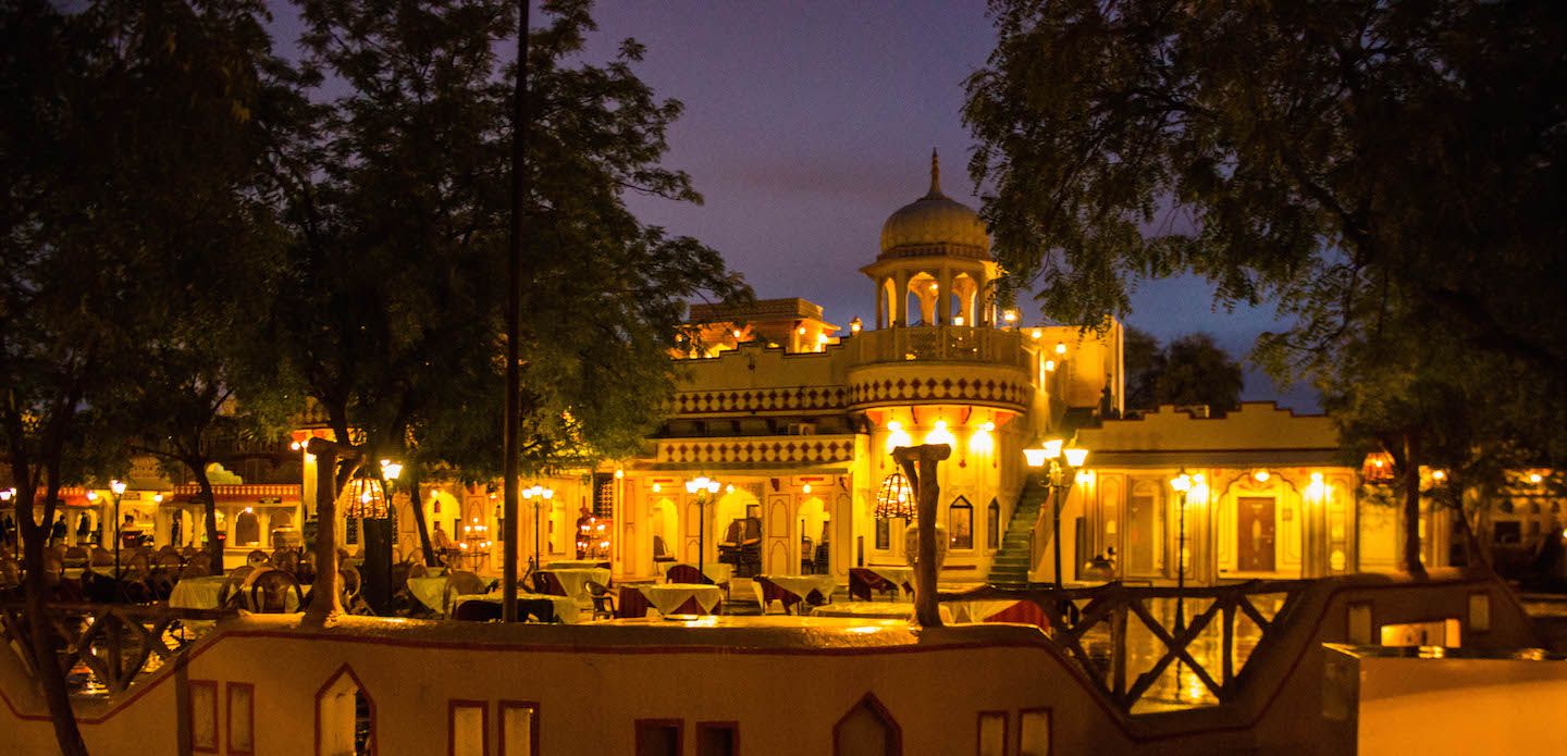 Inside the Choki Dhani resort, Jaipur, India