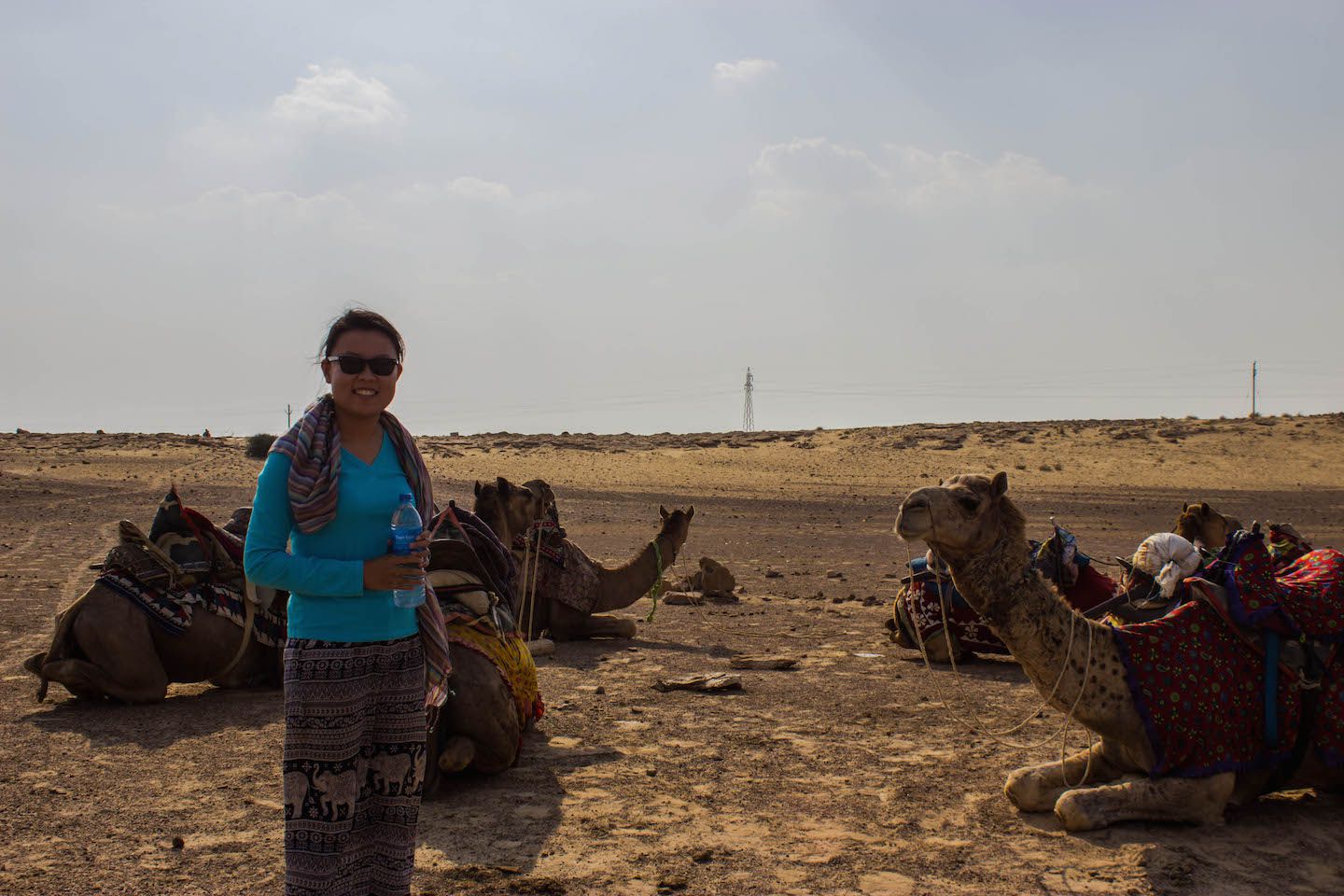 Julie with the camels, Thar Desert, Jaisalmer, India