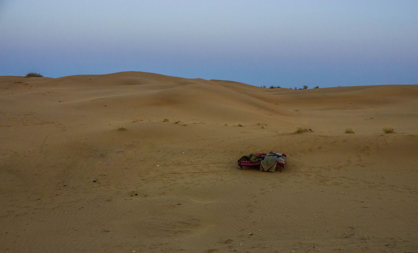 Our bed for the night in the Thar Desert, Jaisalmer, India