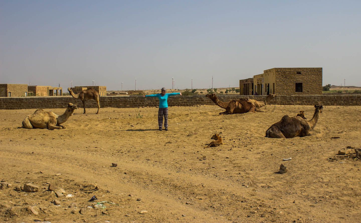Julie at the camel camp, Thar Desert, Jaisalmer, India