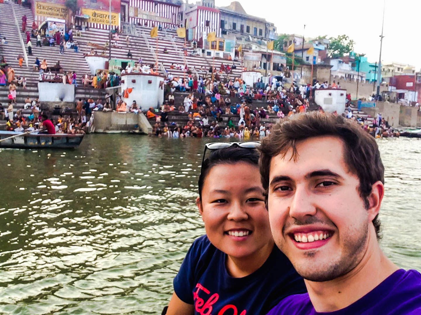 Julie and Carlos in Varanasi, India