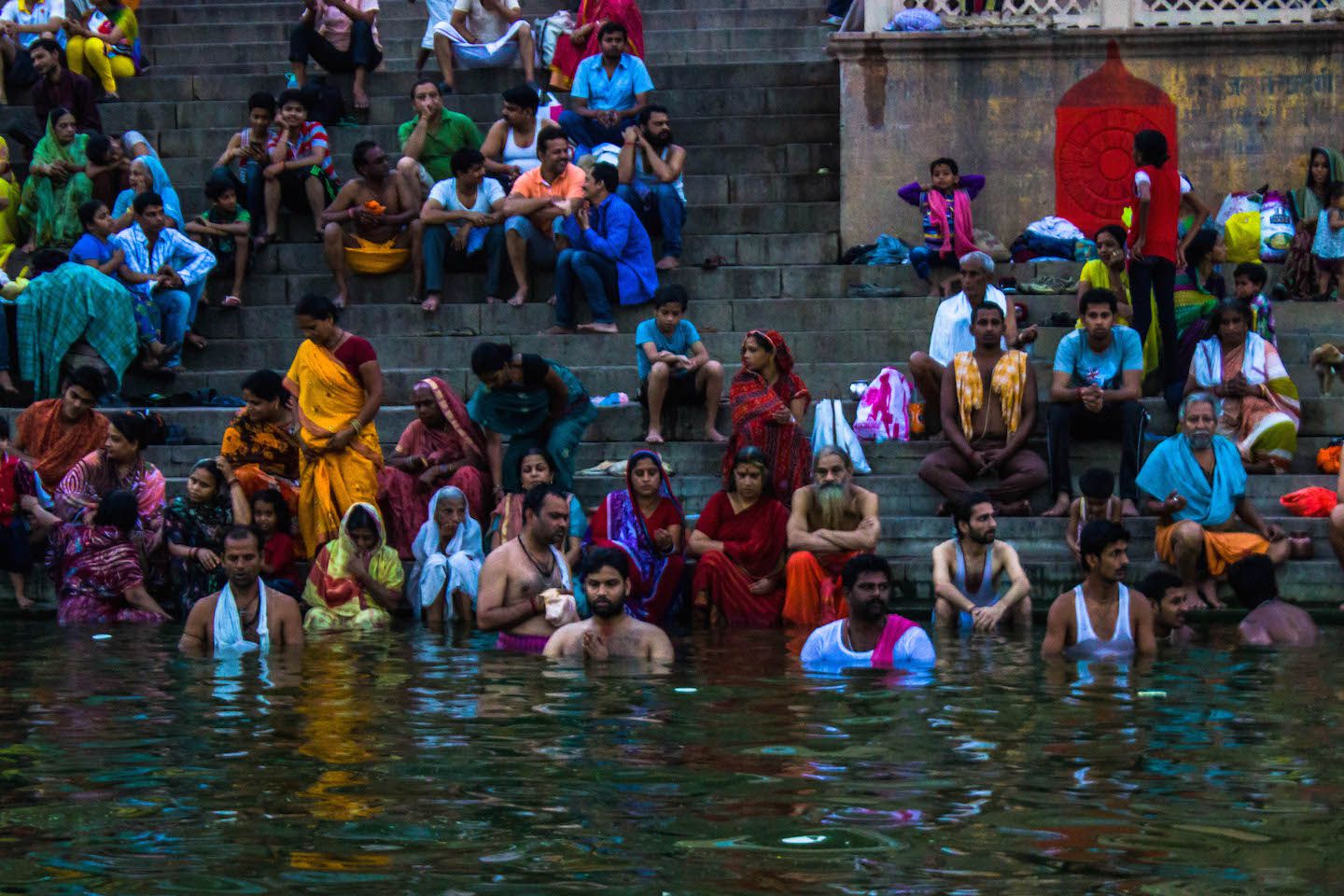 Locals washing off their sins, Varanasi, India