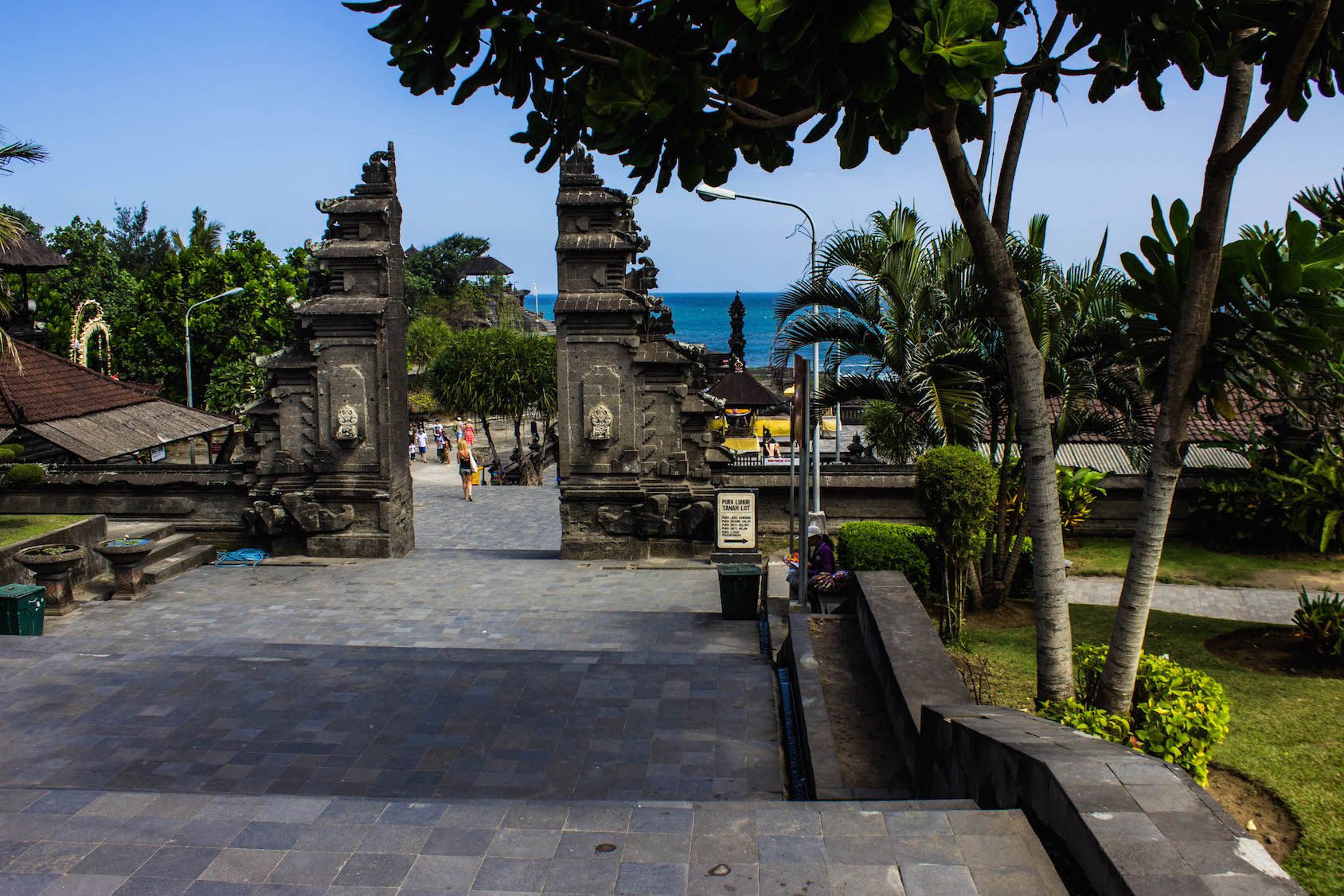 Entrance to Tanah Lot temple, Bali, Indonesia