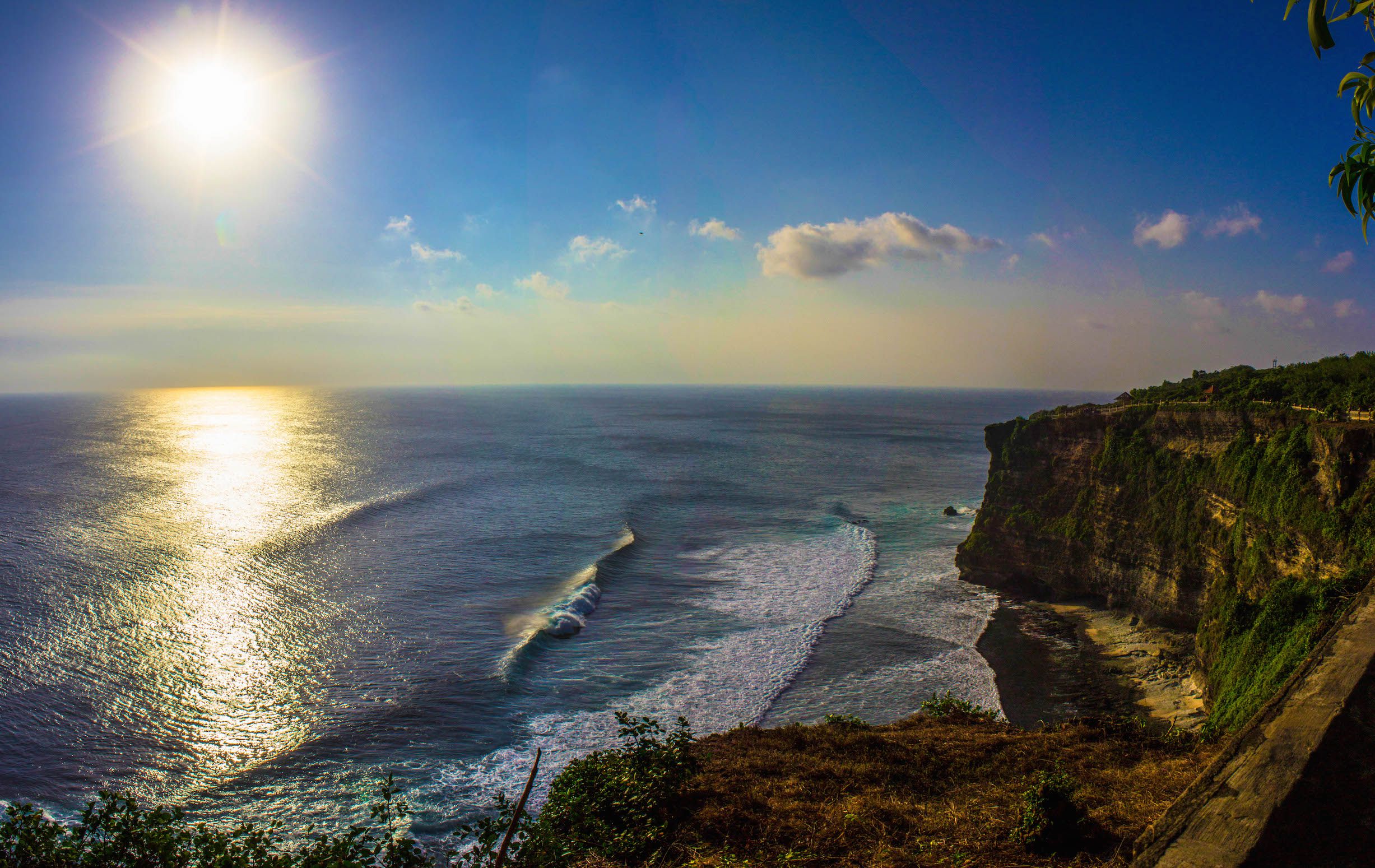 Panoramic view of the cliffs of Uluwatu, Bali, Indonesia