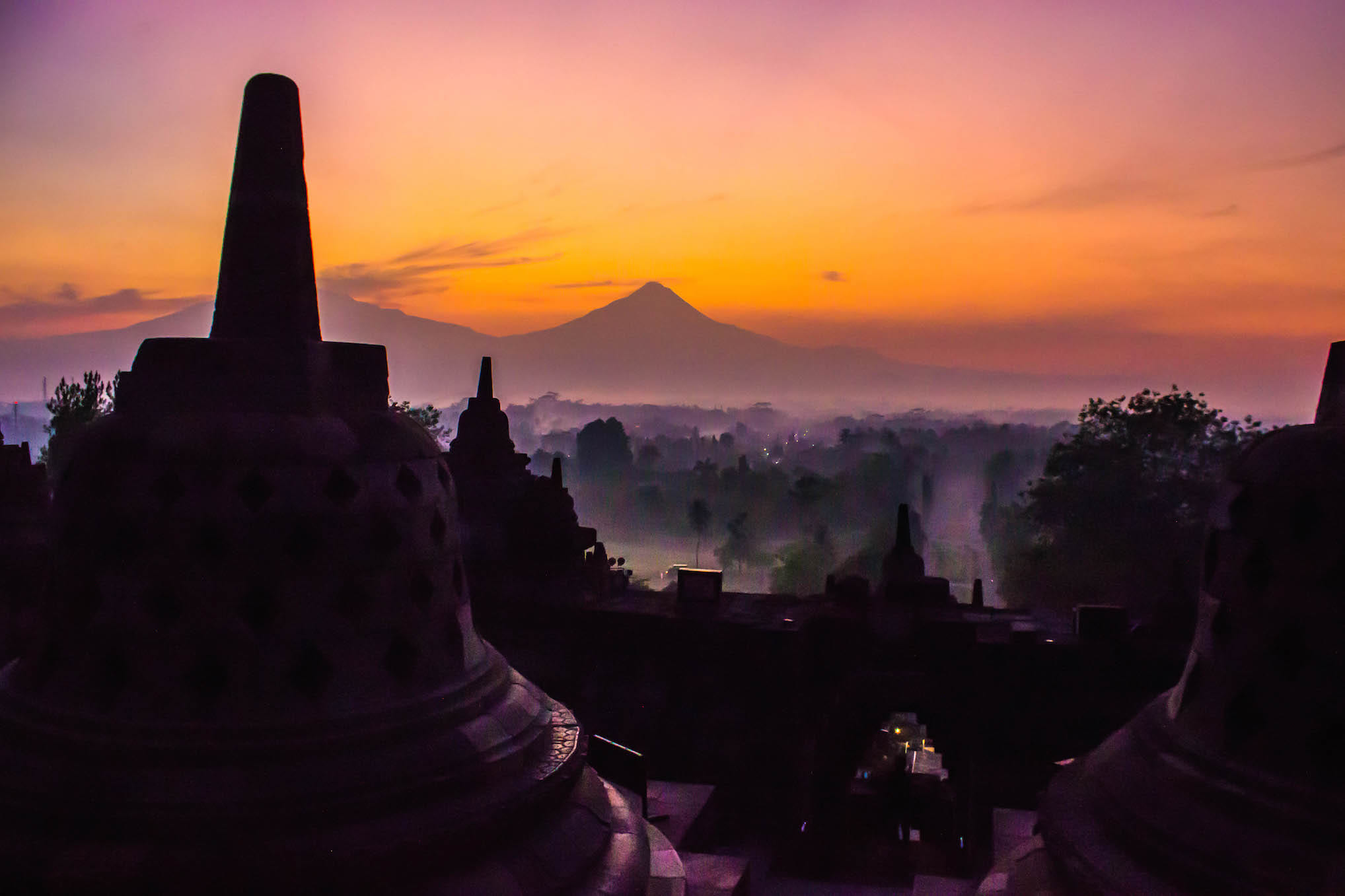 Sunrise in Borobudur, Indonesia