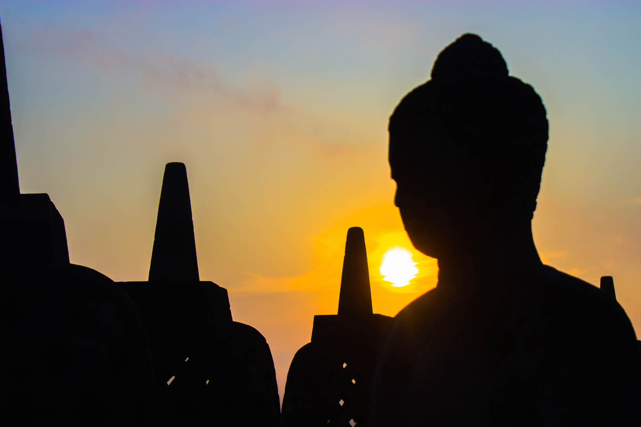 Buddha statue in Borobudur, Indonesia