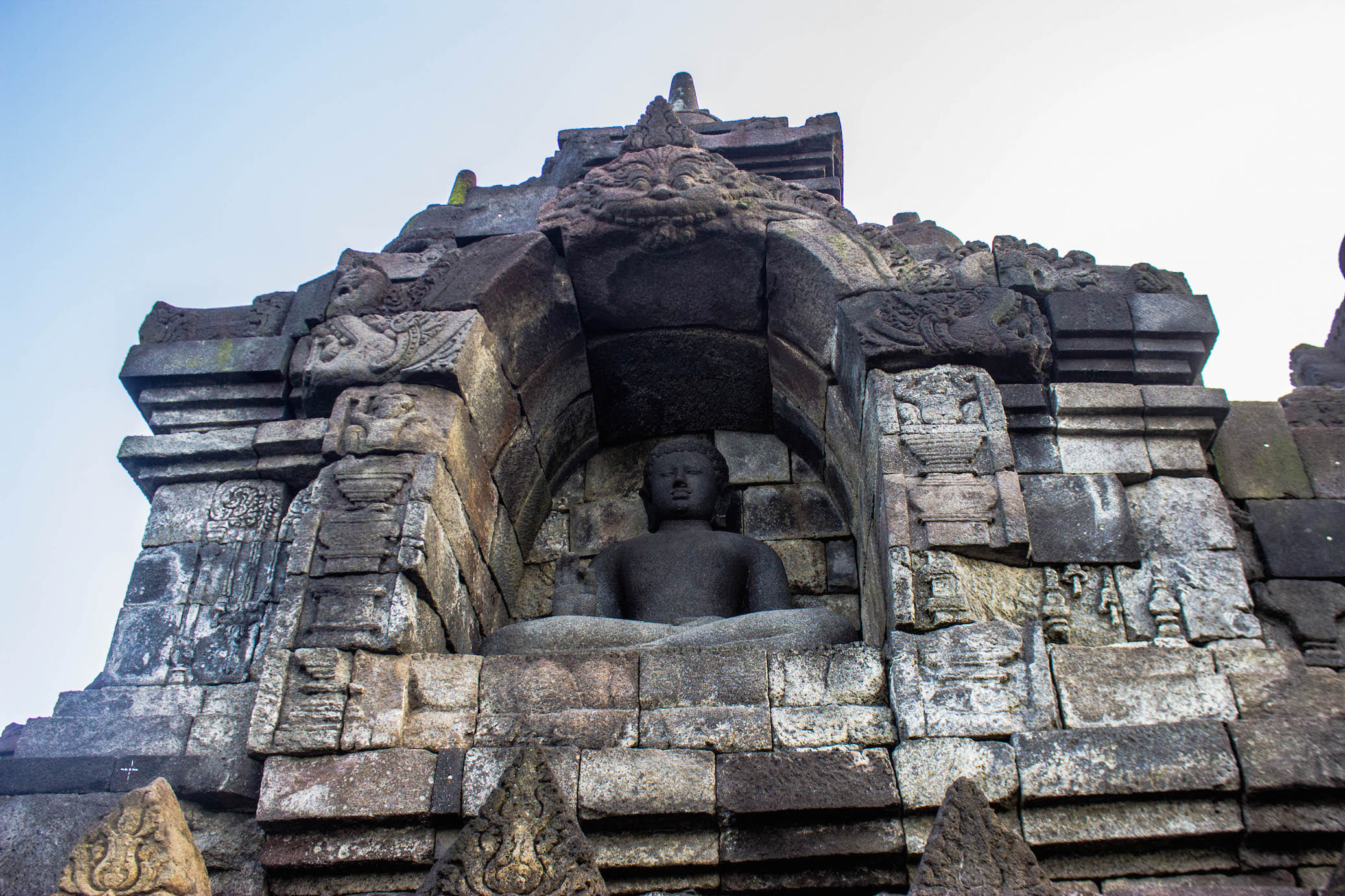 Buddha statue around Borobudur, Indonesia