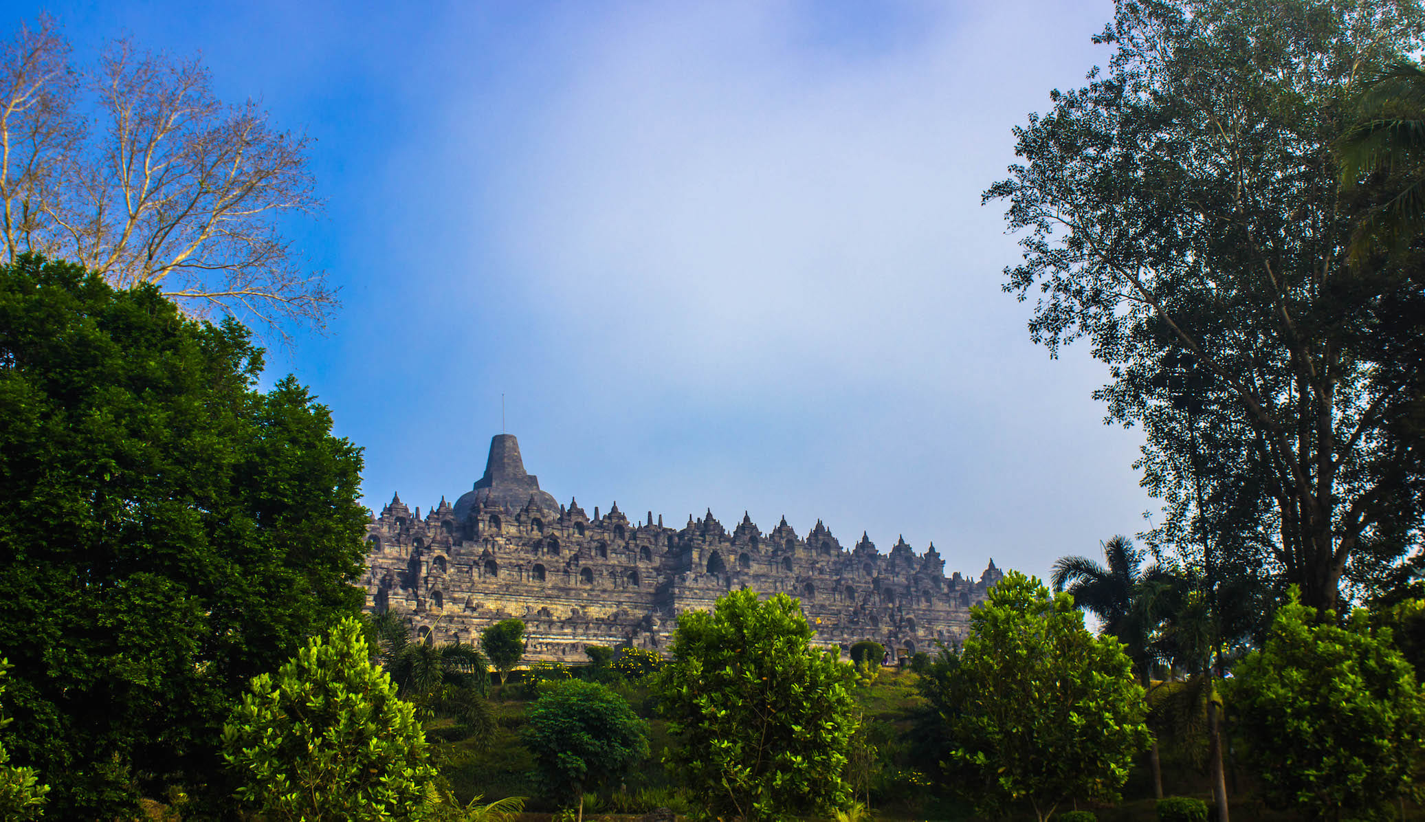 Leaving Borobudur temple, Indonesia