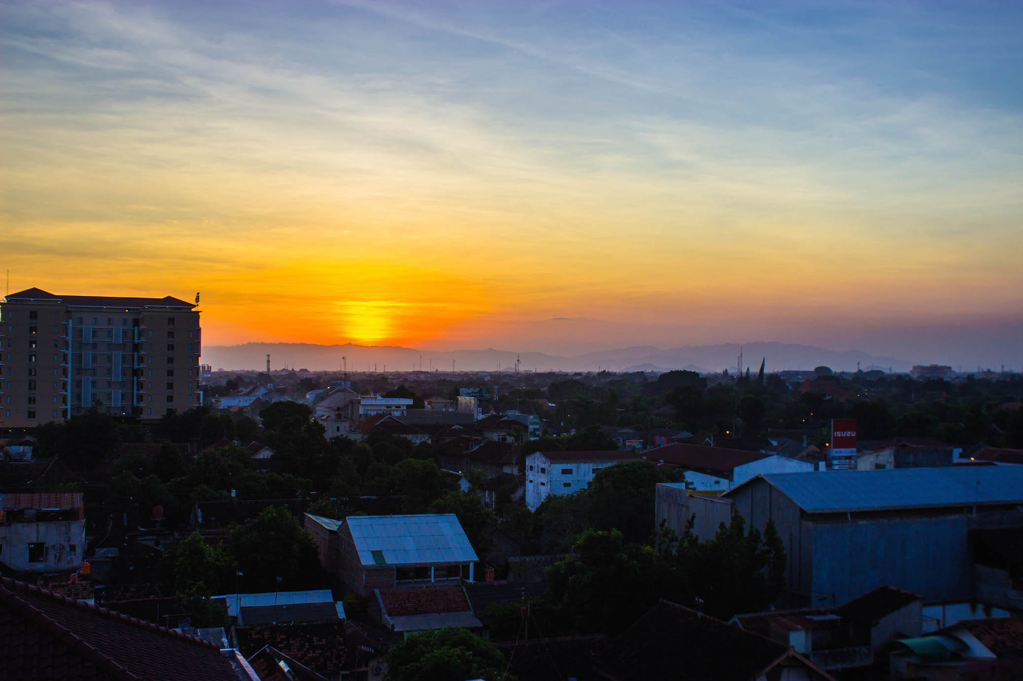Sunset over Yogyakarta, Indonesia