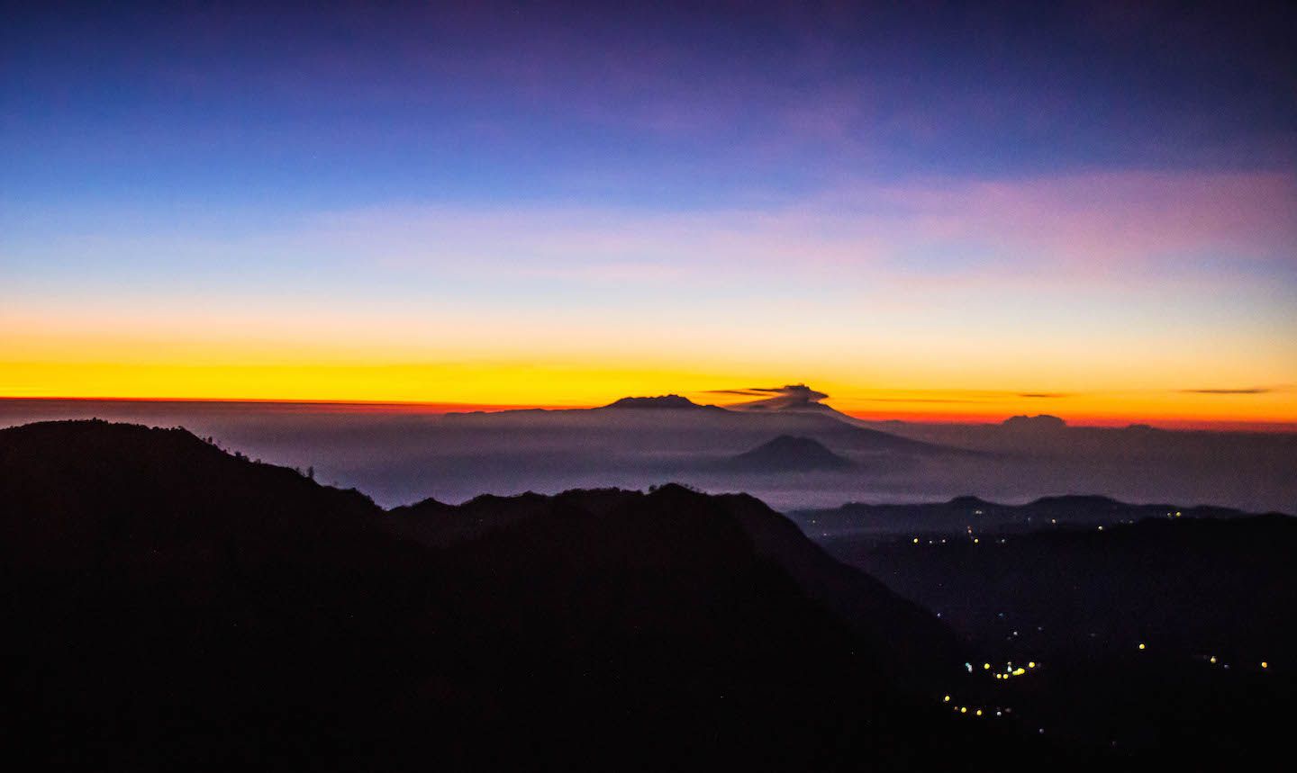 Sunrise over Cemoro Lawang, Indonesia