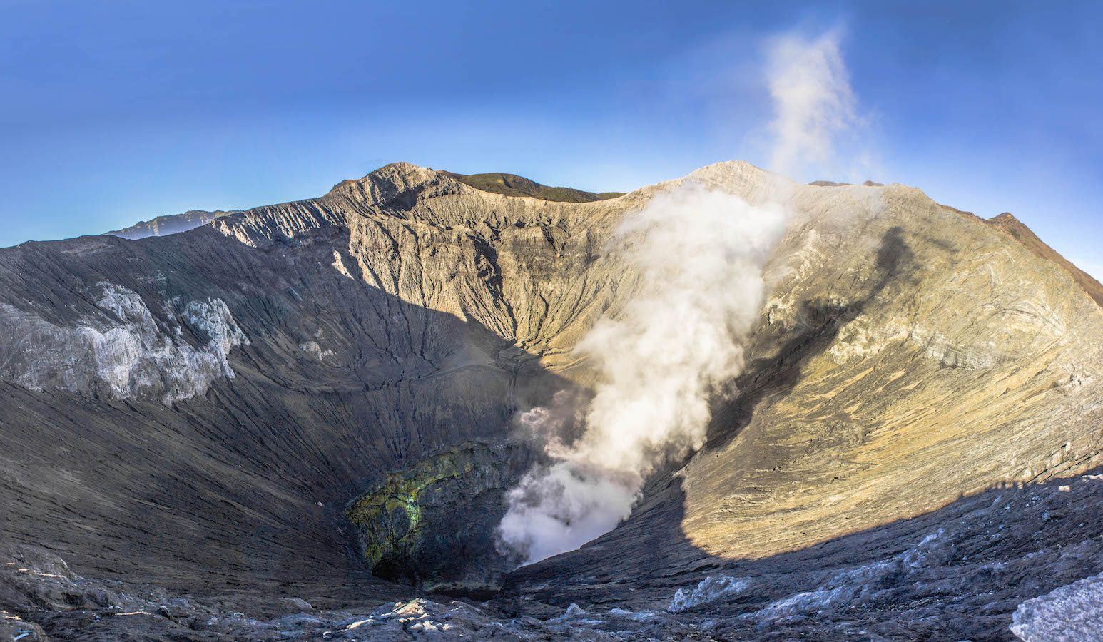 Panoramic view of the crater of Mt. Bromo, Indonesia