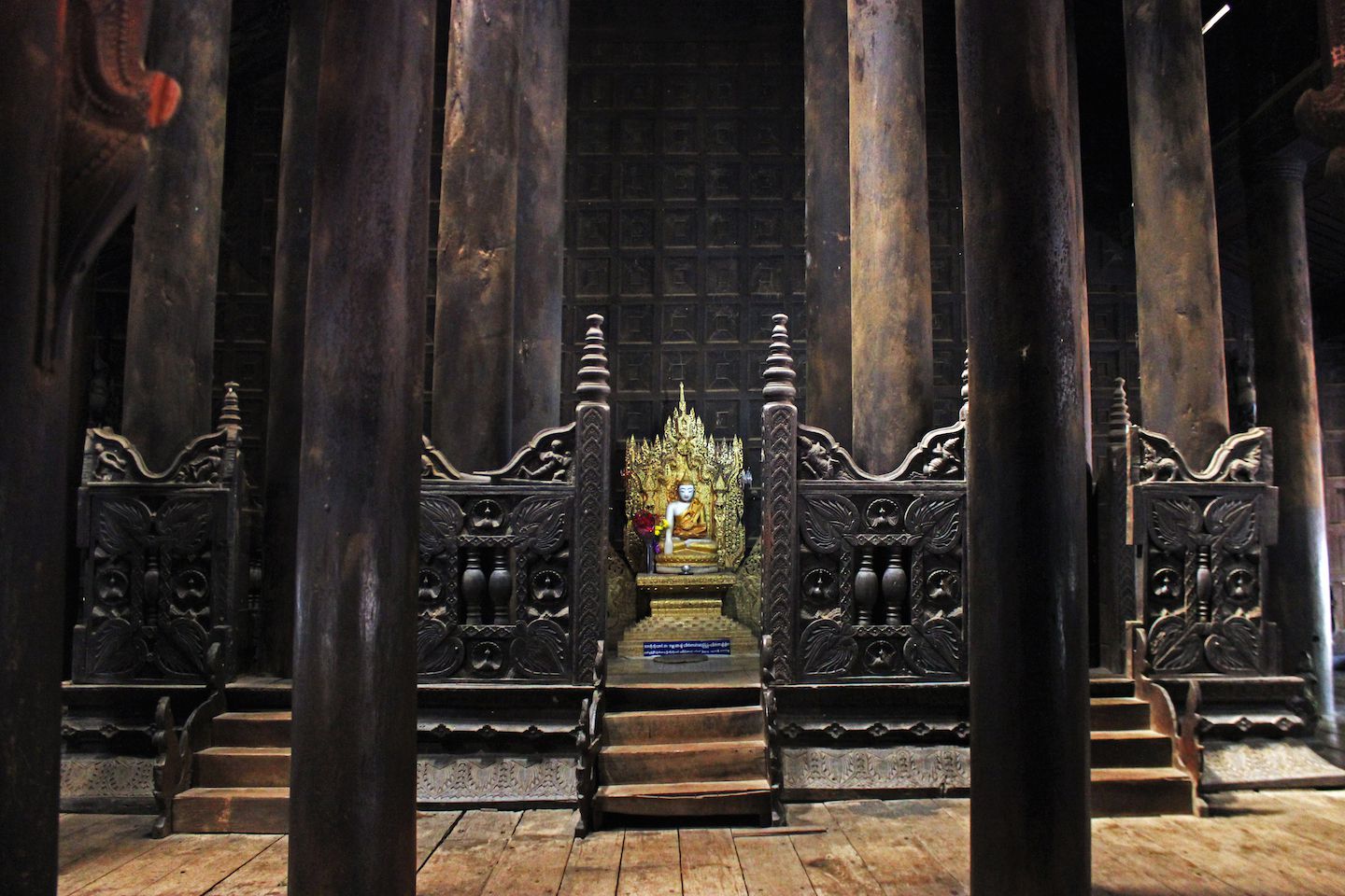 Inside Bagaya Monastery, Inwa, Myanmar
