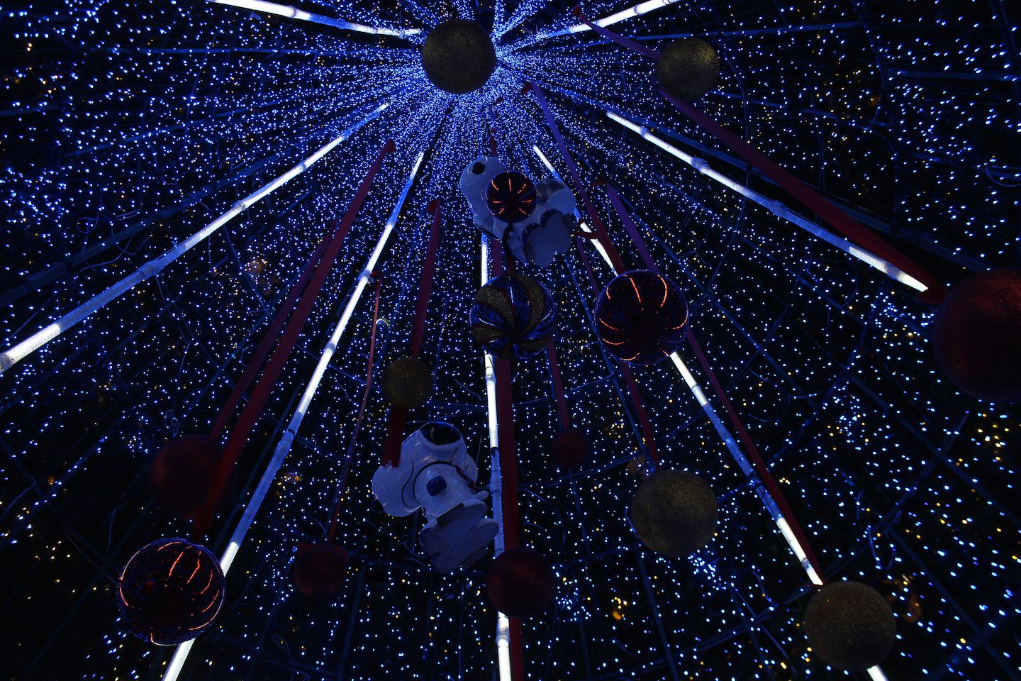 Inside the Christmas Tree at the CentralFestival Mall in Koh Samui, Thailand