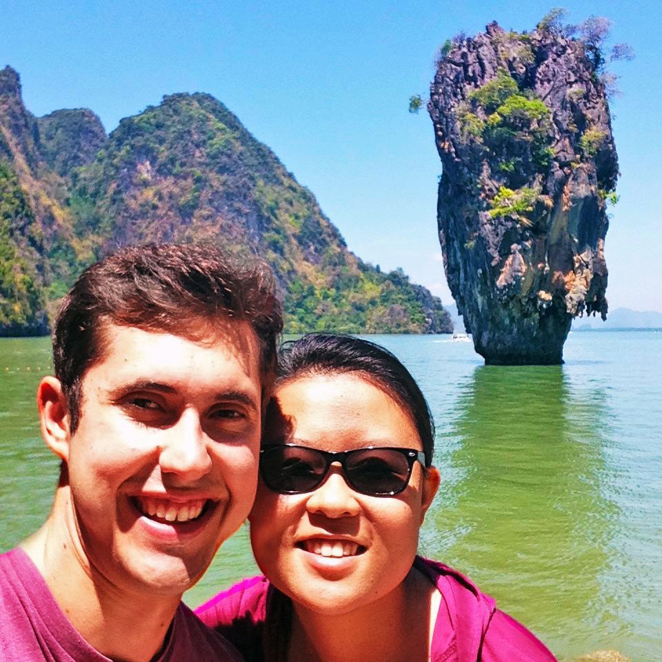 Julie and Carlos at James Bond Island, Phang Nga Bay, Thailand