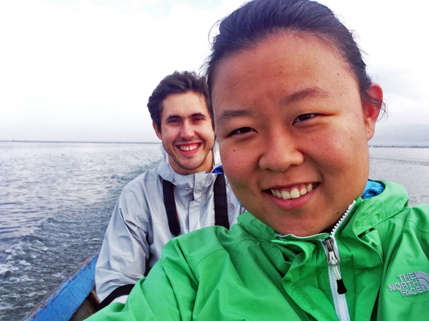 Julie and Carlos on the boat at Inle Lake, Myanmar
