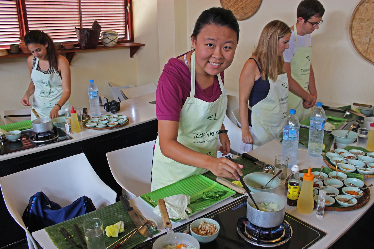 Julie at the cooking class