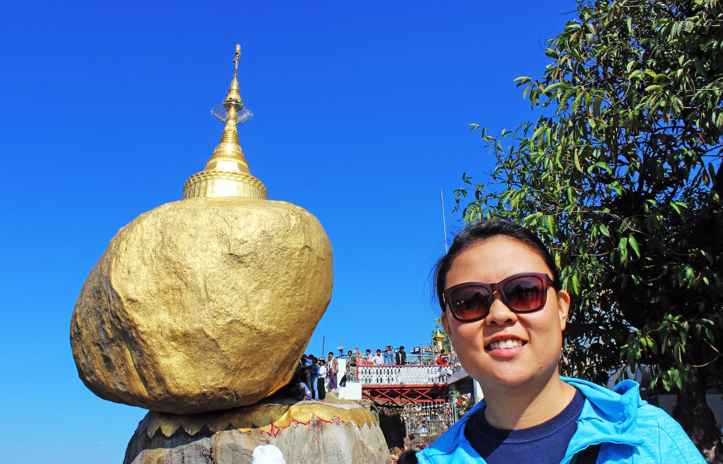 Julie at the Golden Rock, Myanmar