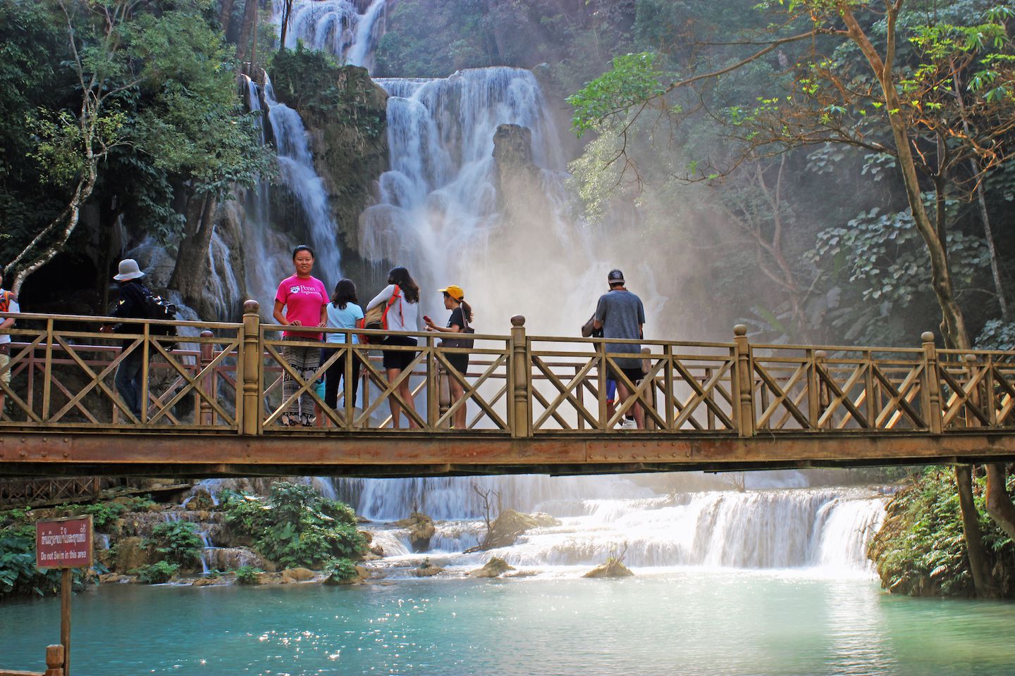 Julie at the Kuang Si Waterfall, Luang Prabang, Laos
