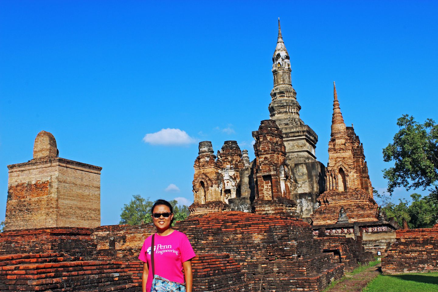 Julie at Wat Mahathat in Sukhothai
