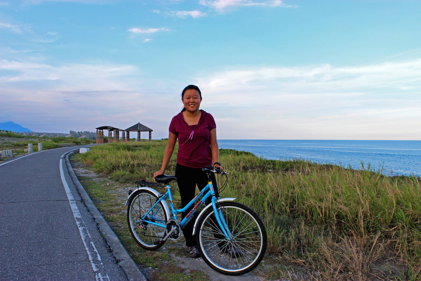 Julie biking in Hualien