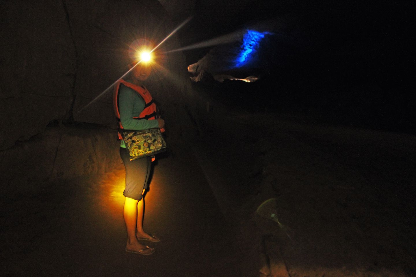 Julie exploring Konglor Cave, Laos