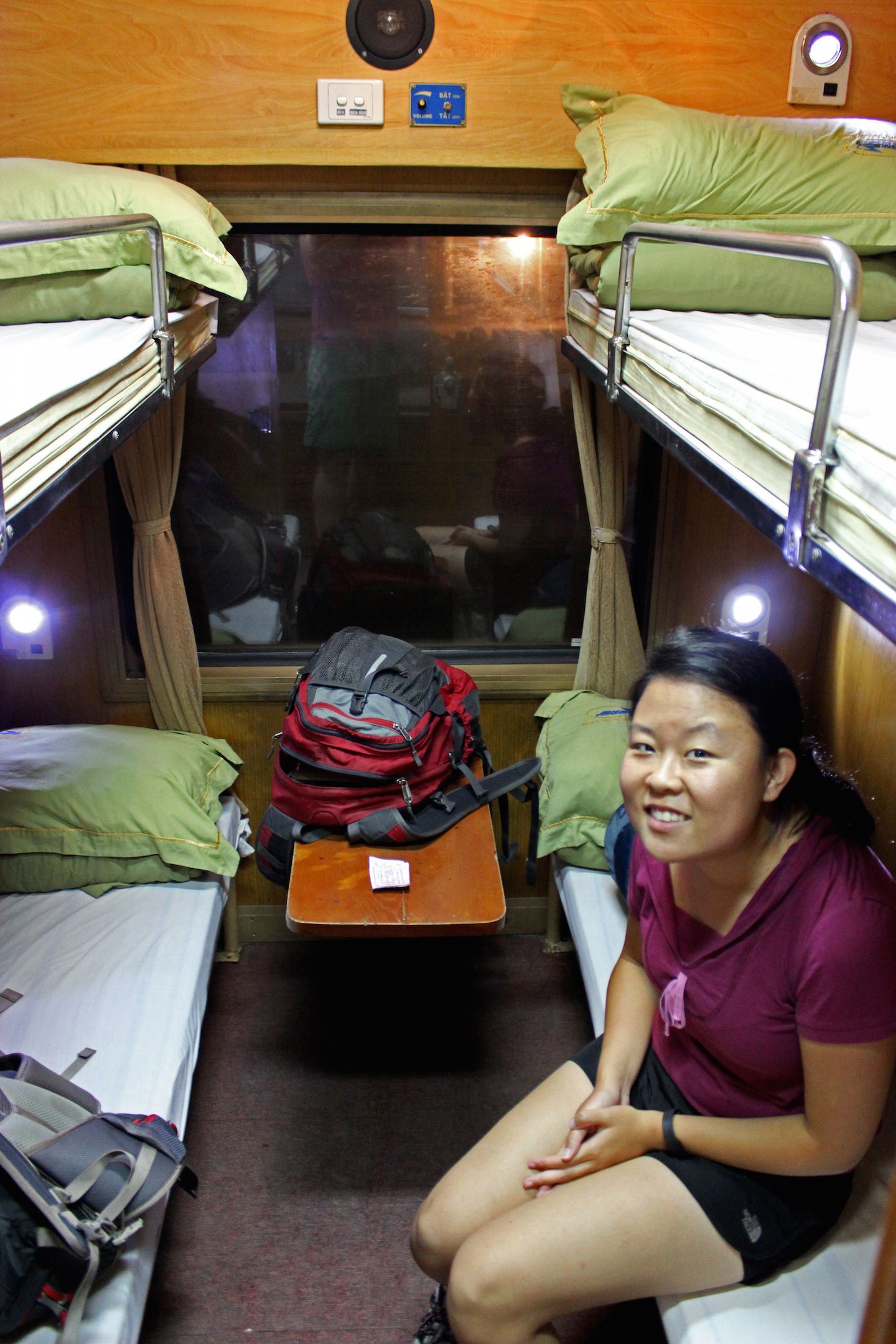 Julie on the train to Sapa