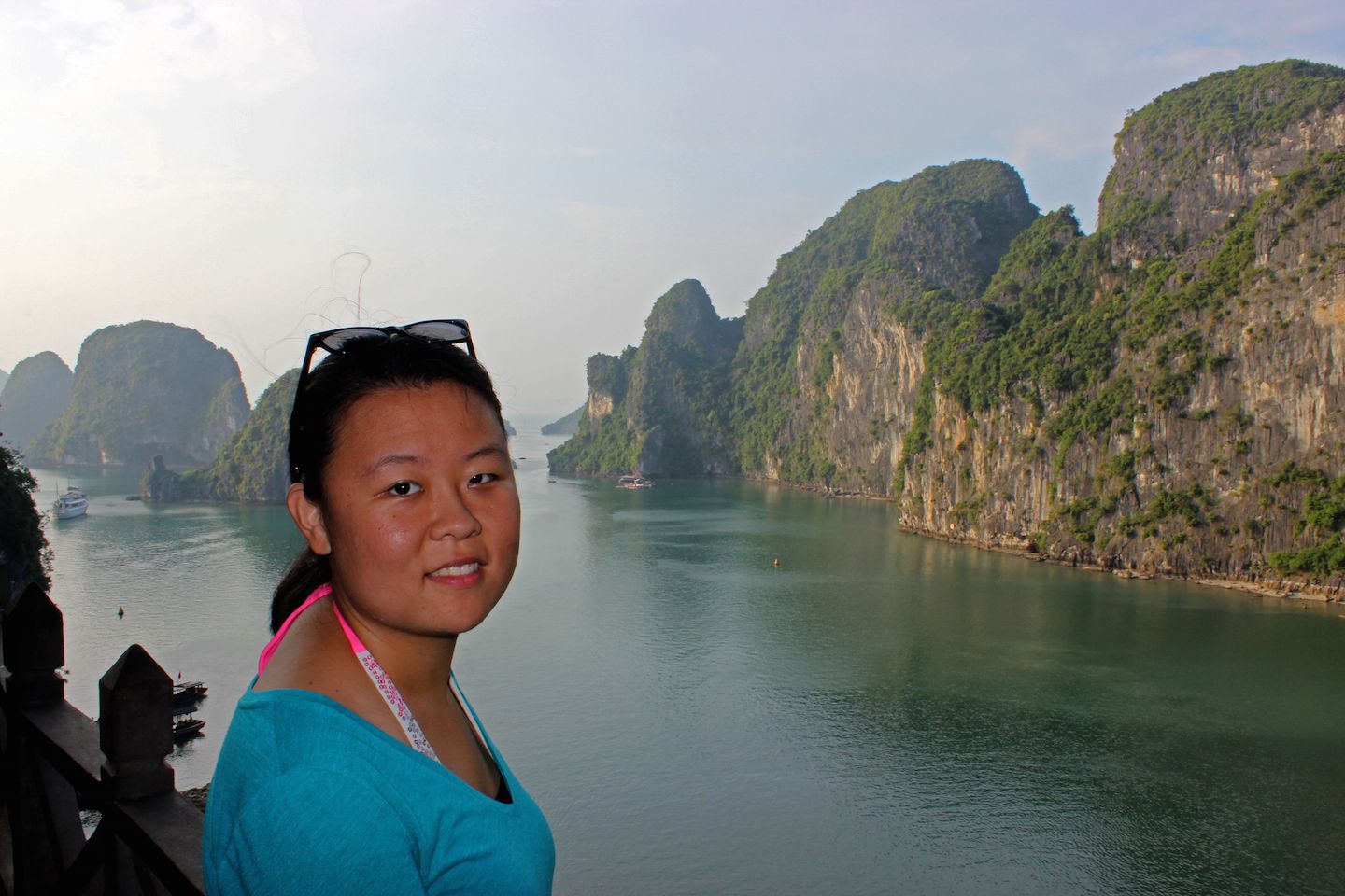 Julie overlooking Ha Long Bay