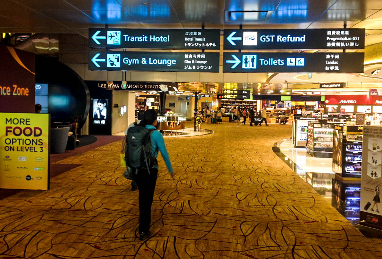 Julie walking at Changi, Singapore
