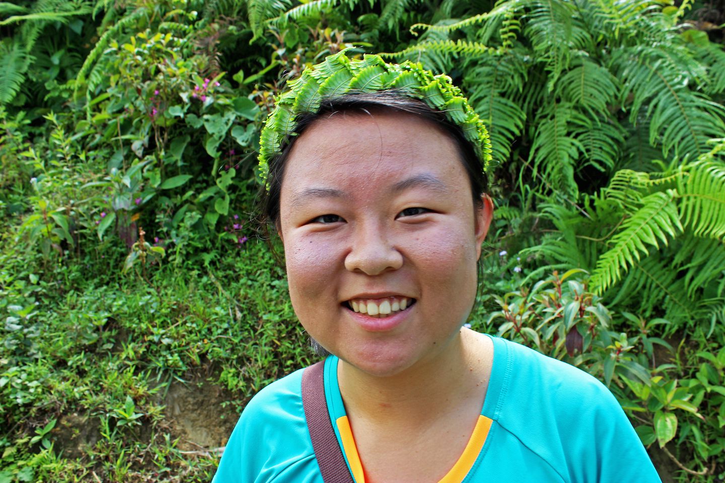Julie with plant headband