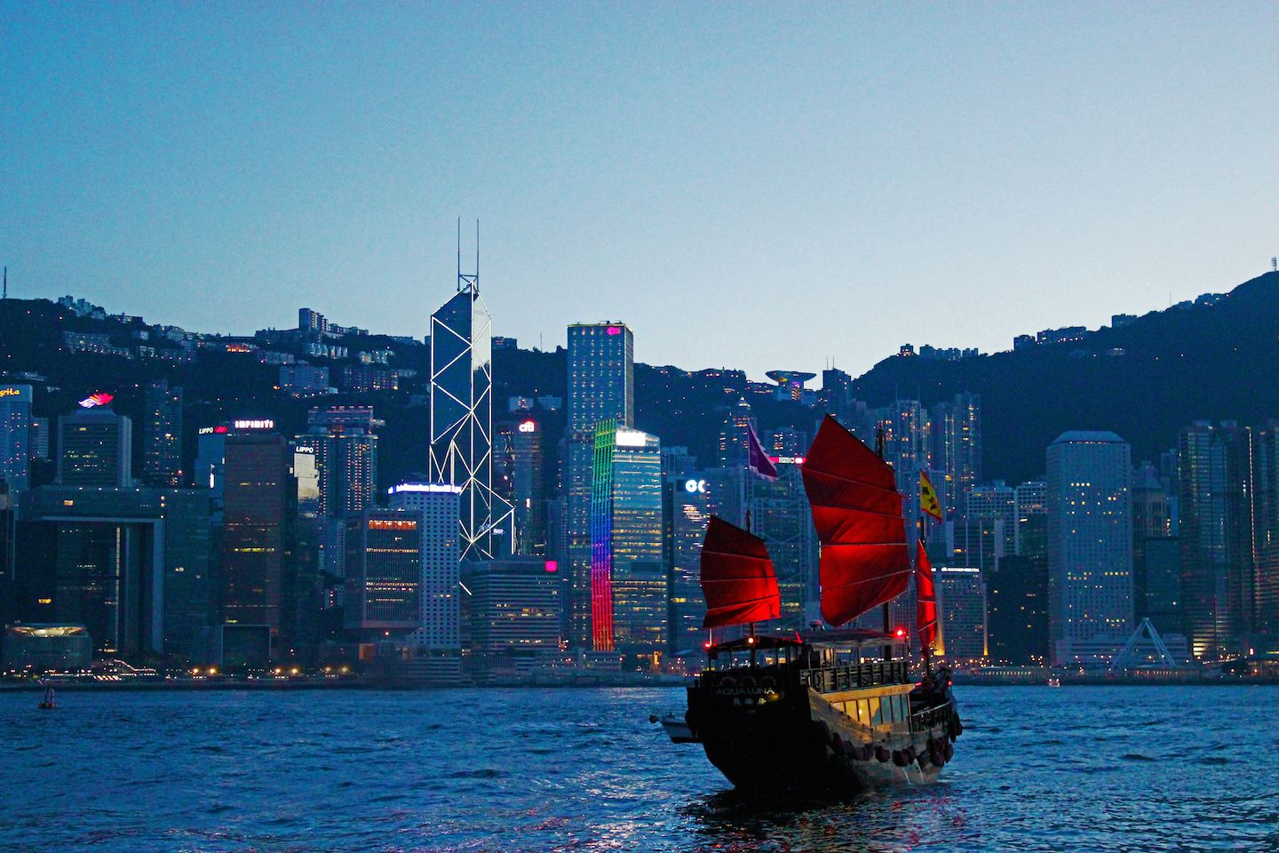 Junk Boat at Victoria Harbor