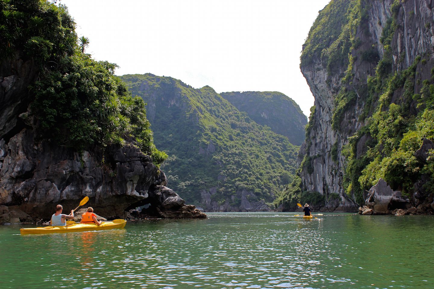 Kayaking through the Light Caves